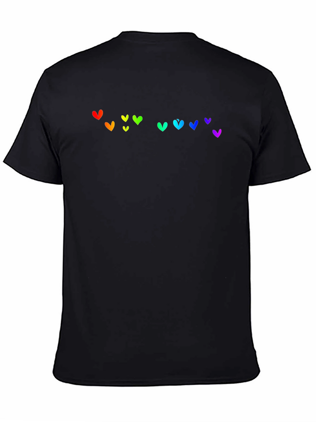 Rainbow Heart Graphic Black T-Shirt