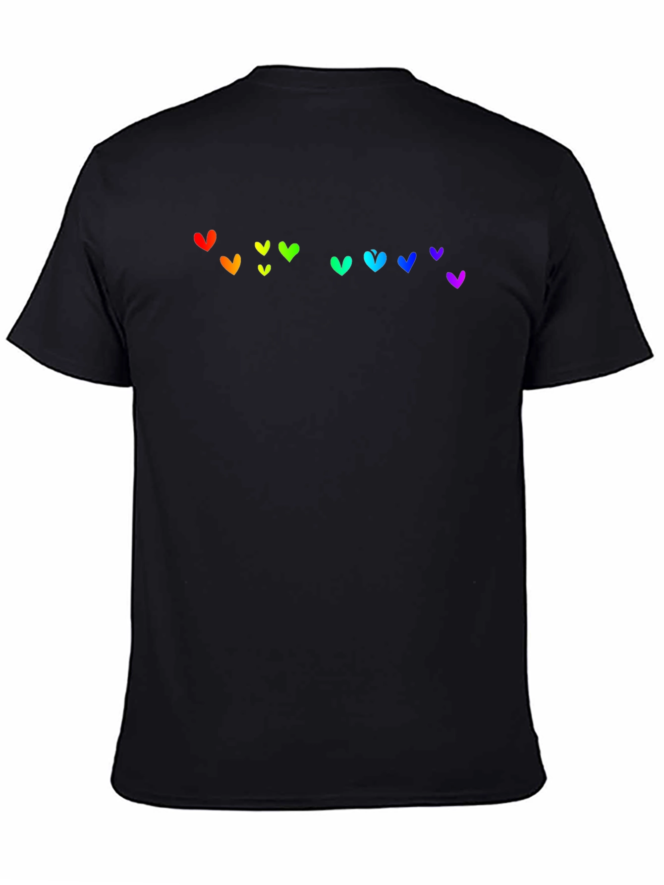 Rainbow Heart Graphic Black T-Shirt