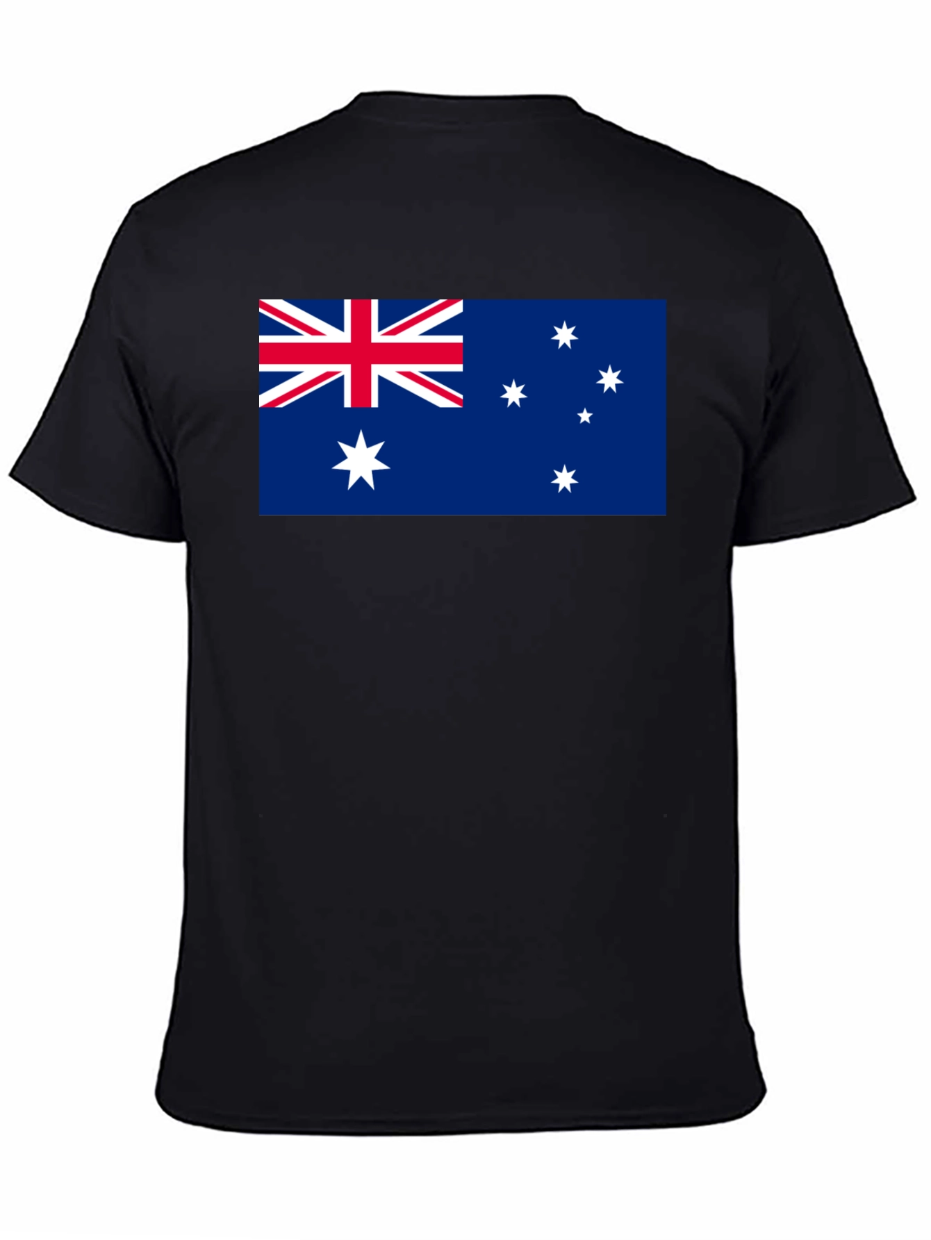 Australia Flag Graphic Tee - Black Cotton T-Shirt