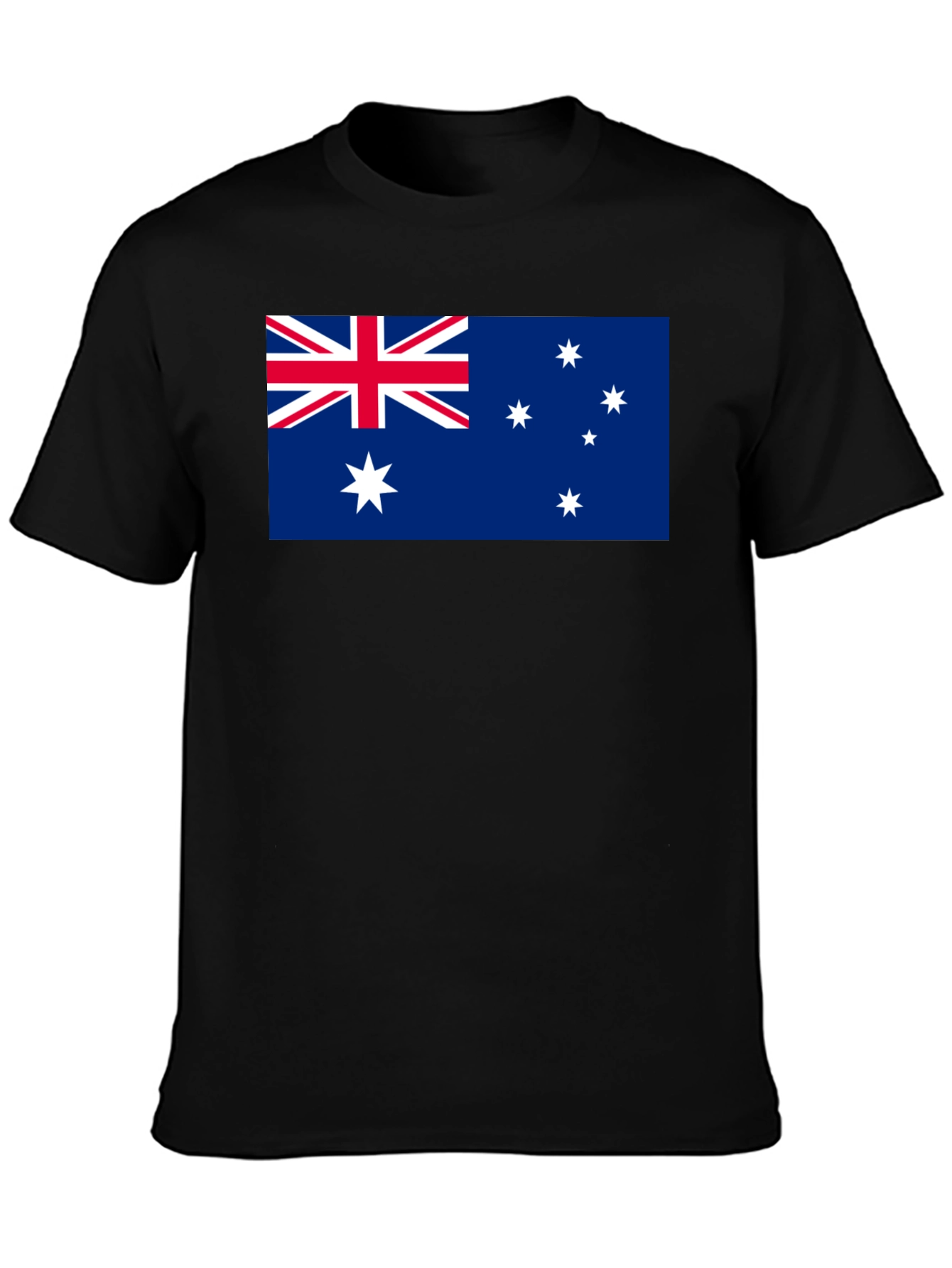Australia Flag Graphic Tee - Black Cotton T-Shirt