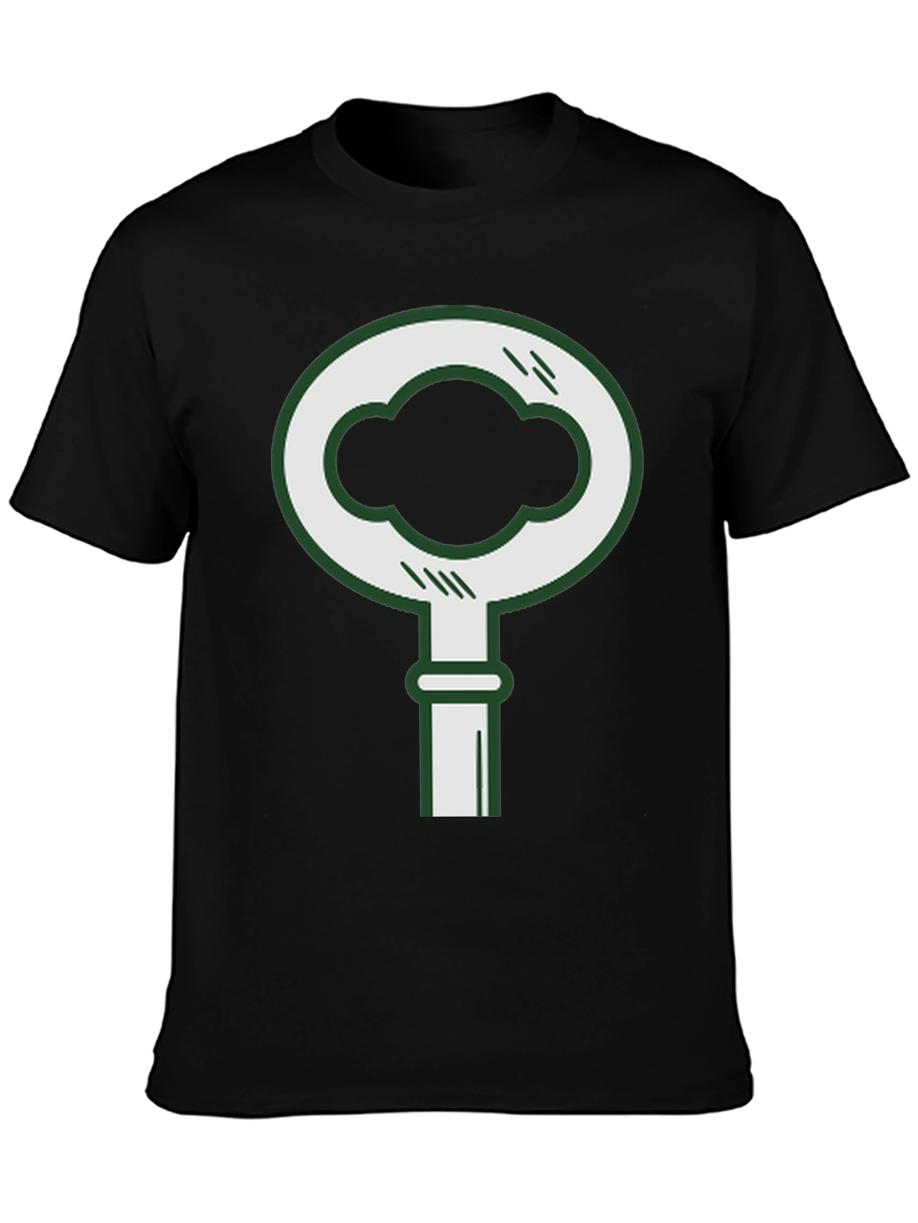 Modern Key Graphic Tee - Stylish Black Cotton T-Shirt
