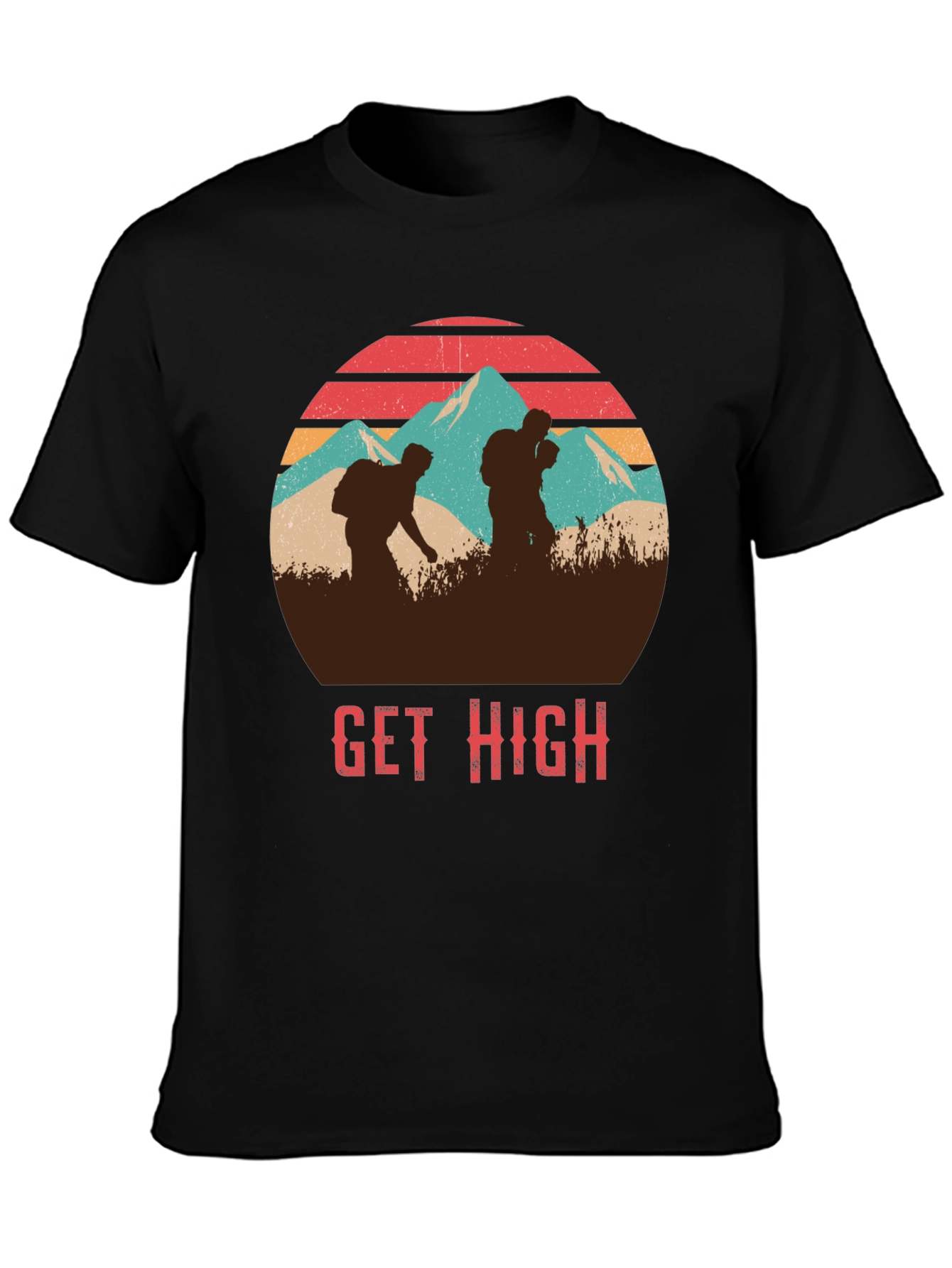 Get High Hiking T-Shirt Vintage Style