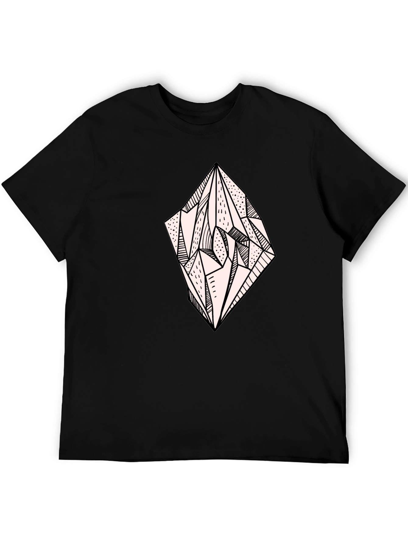 Geometric Diamond Graphic Tee - Mens Black T-Shirt