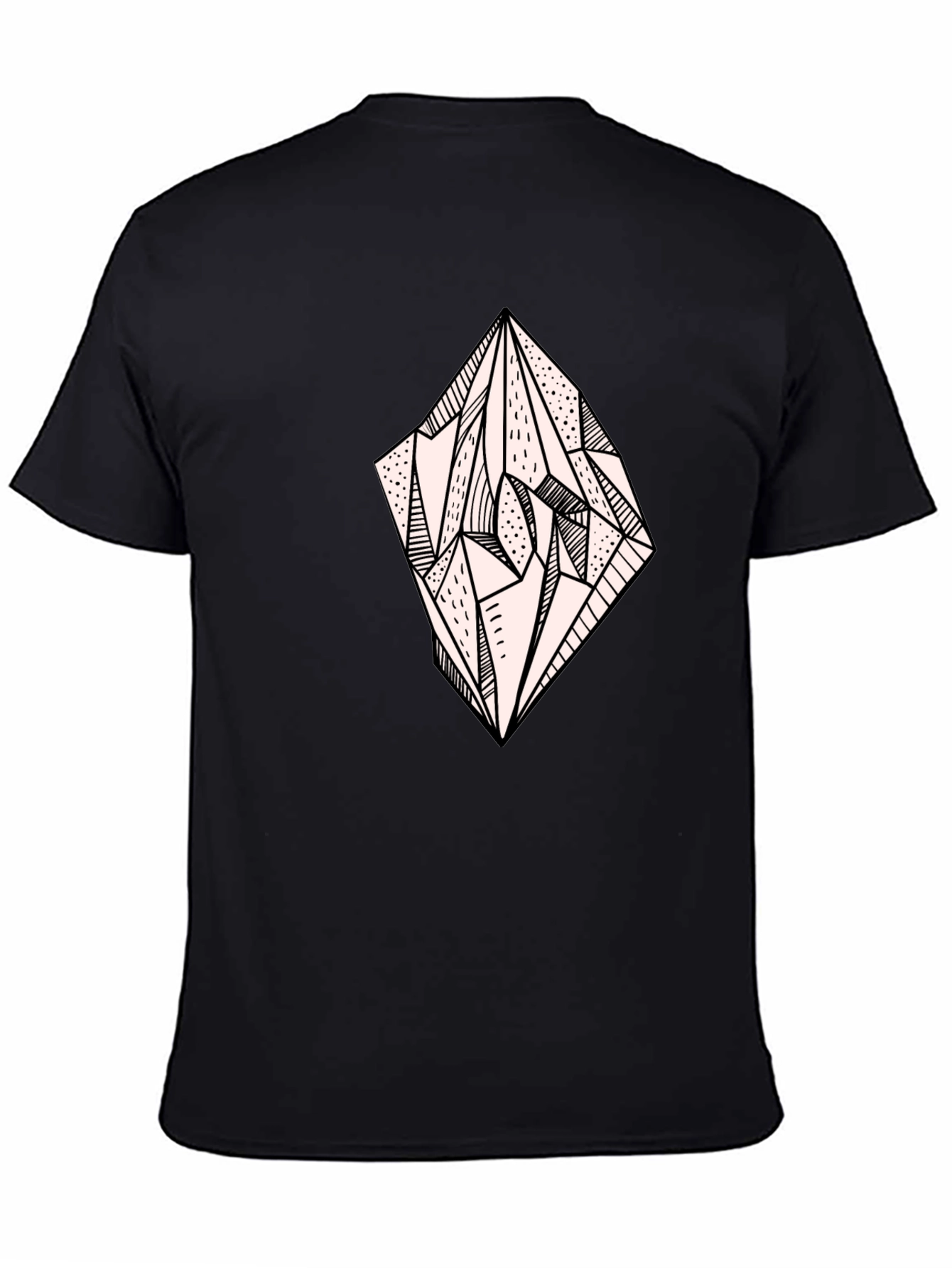 Geometric Diamond Graphic Tee - Mens Black T-Shirt