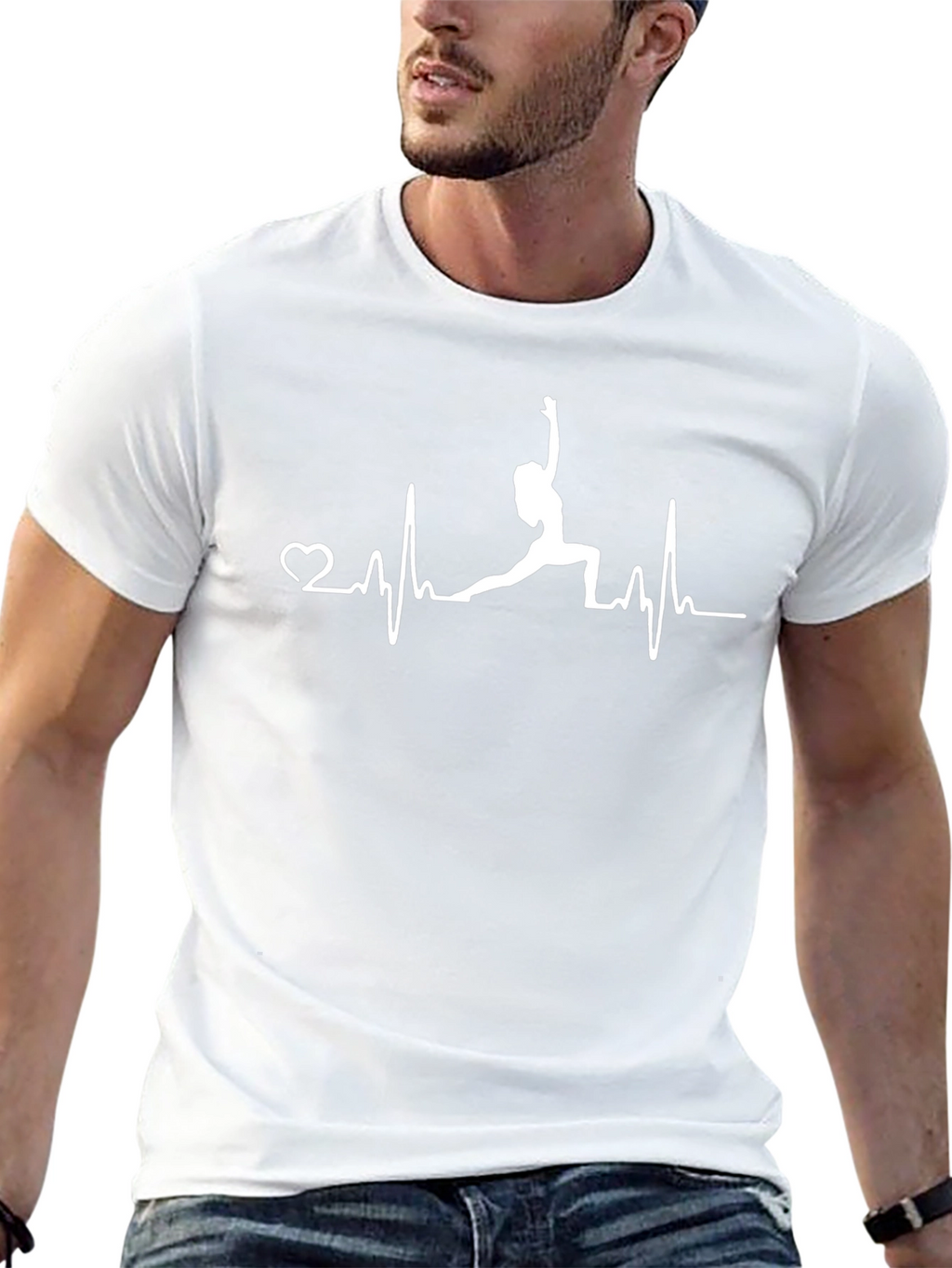 Yoga Heartbeat T-Shirt - Black