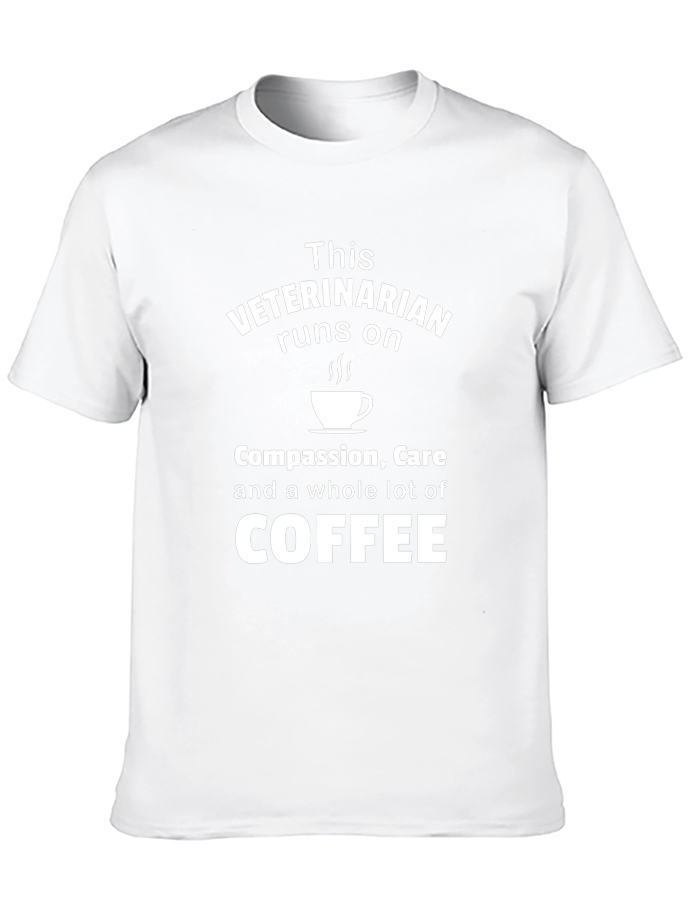 Veterinarian Runs on Coffee Black T-Shirt