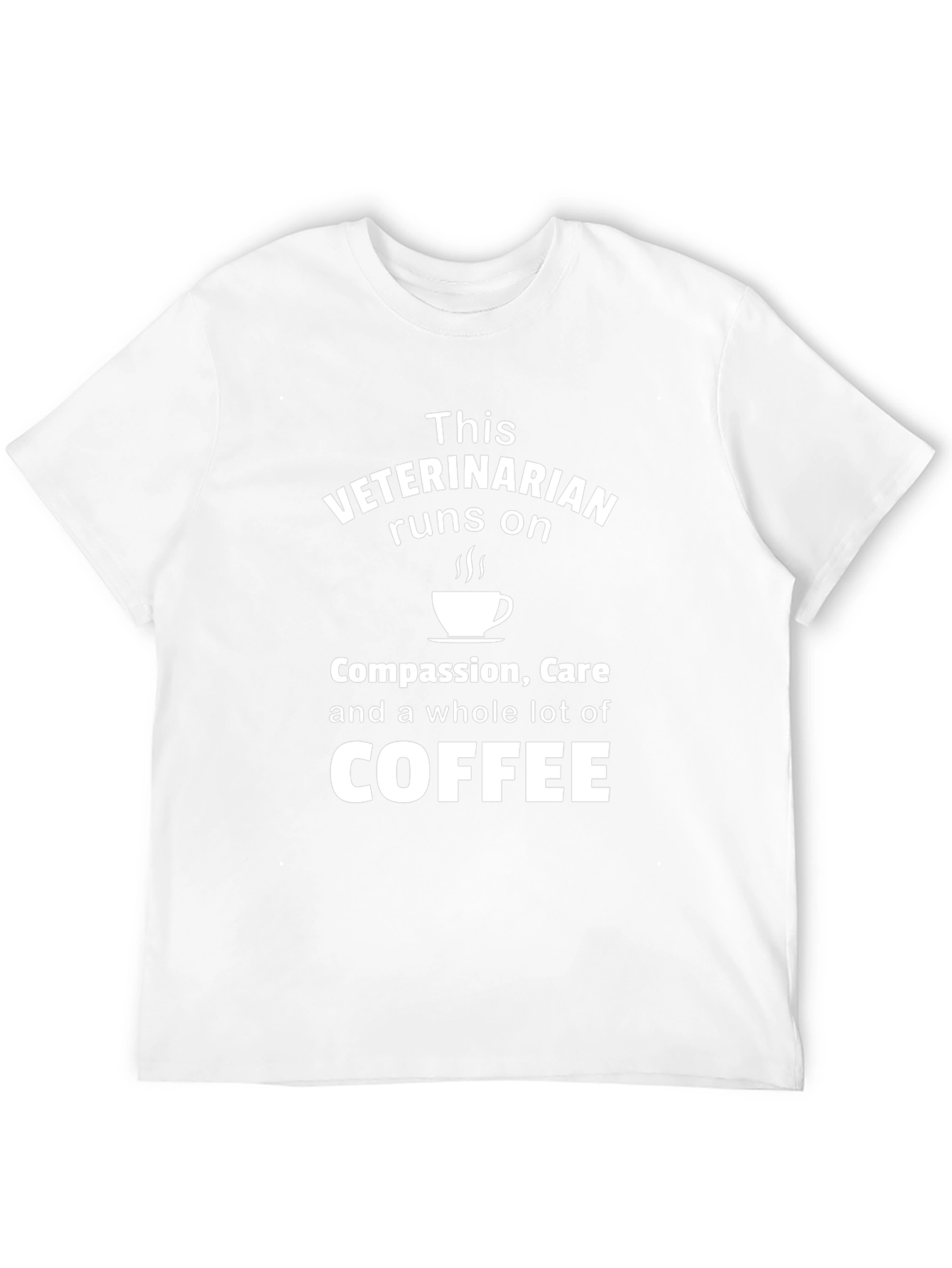 Veterinarian Runs on Coffee Black T-Shirt