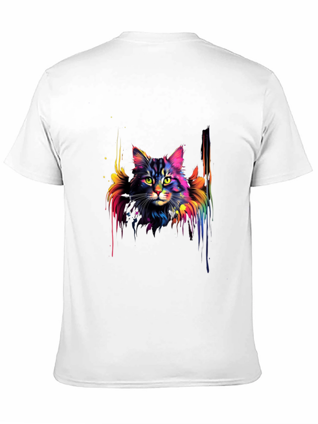 Rainbow Cat Graphic Black T-Shirt
