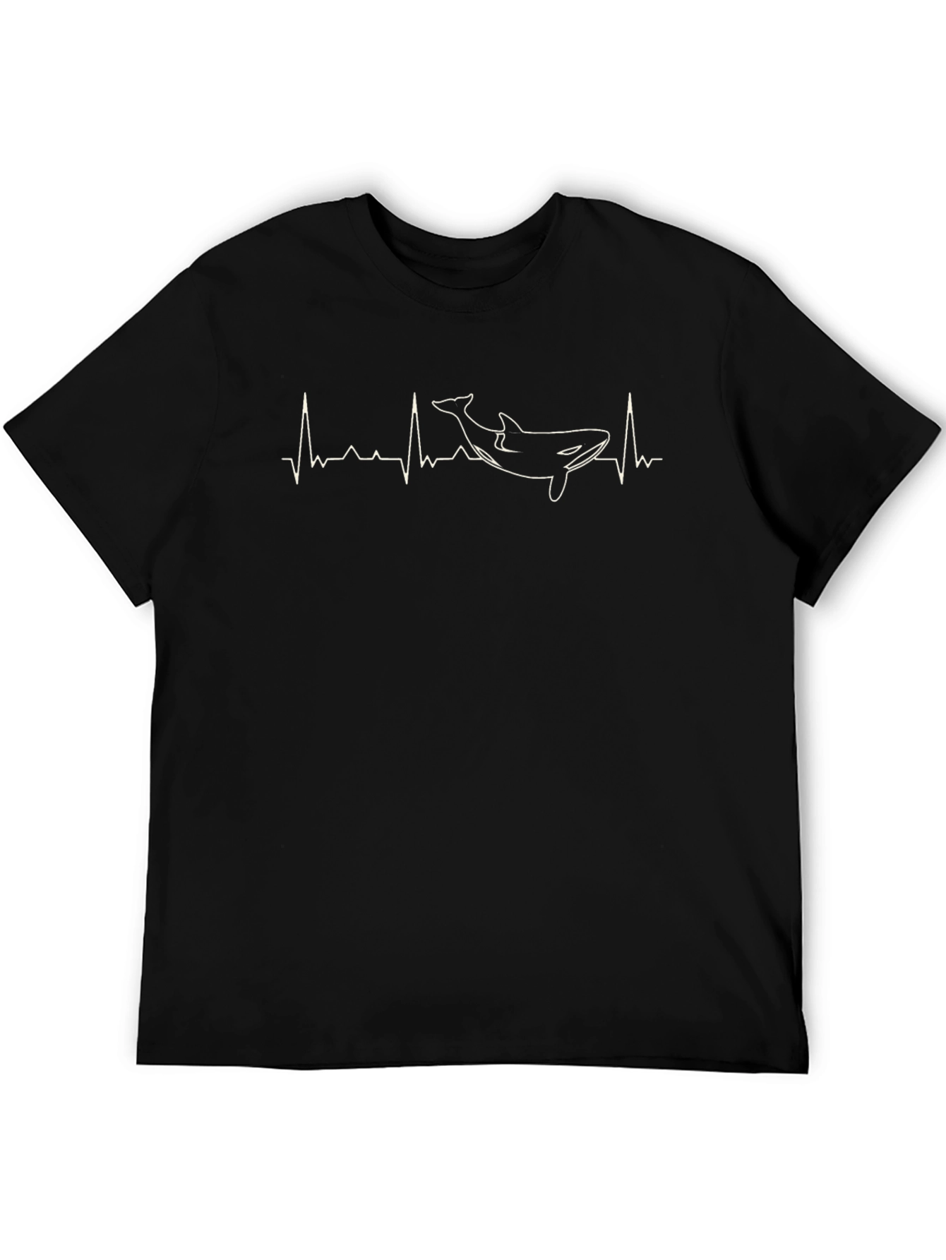 Orca Heartbeat T-Shirt - Black Cotton Tee