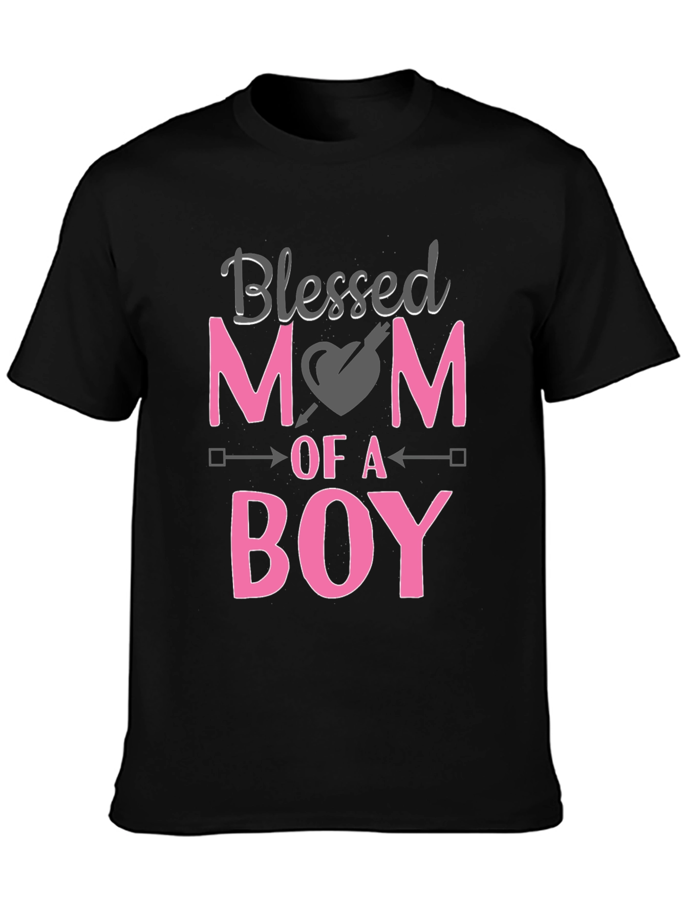 Blessed Mom of a Boy Black T-Shirt