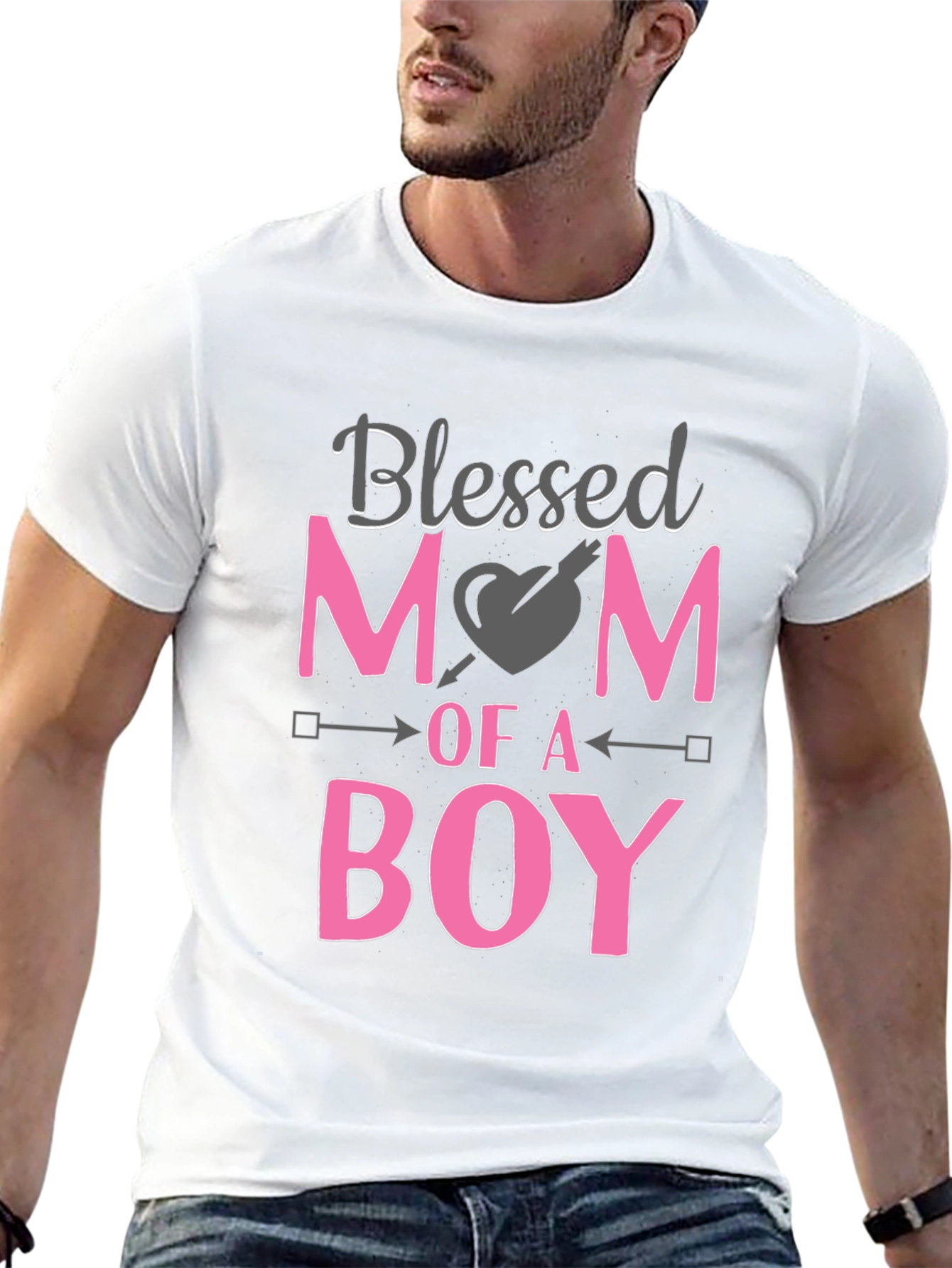 Blessed Mom of a Boy Black T-Shirt