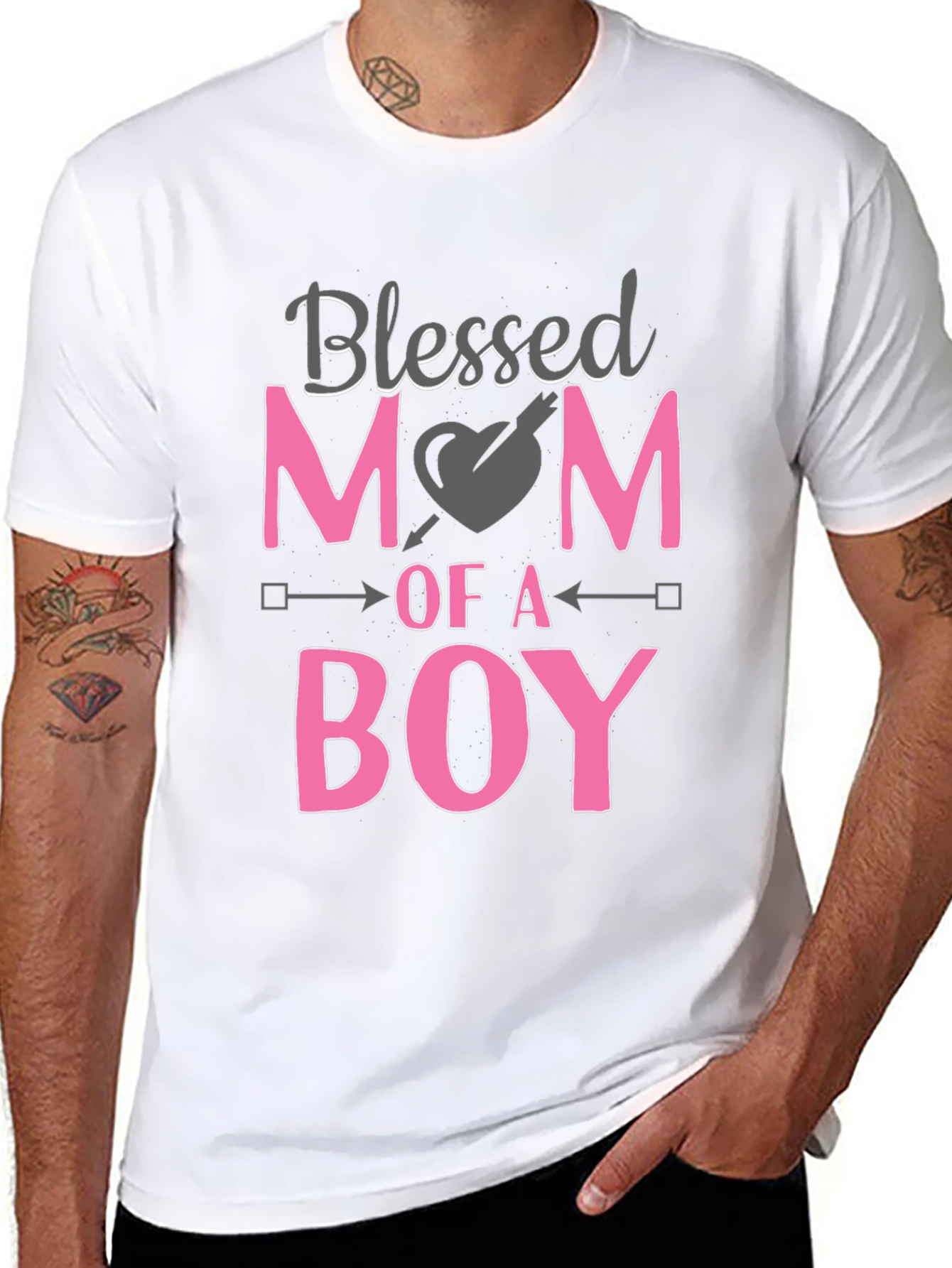 Blessed Mom of a Boy Black T-Shirt