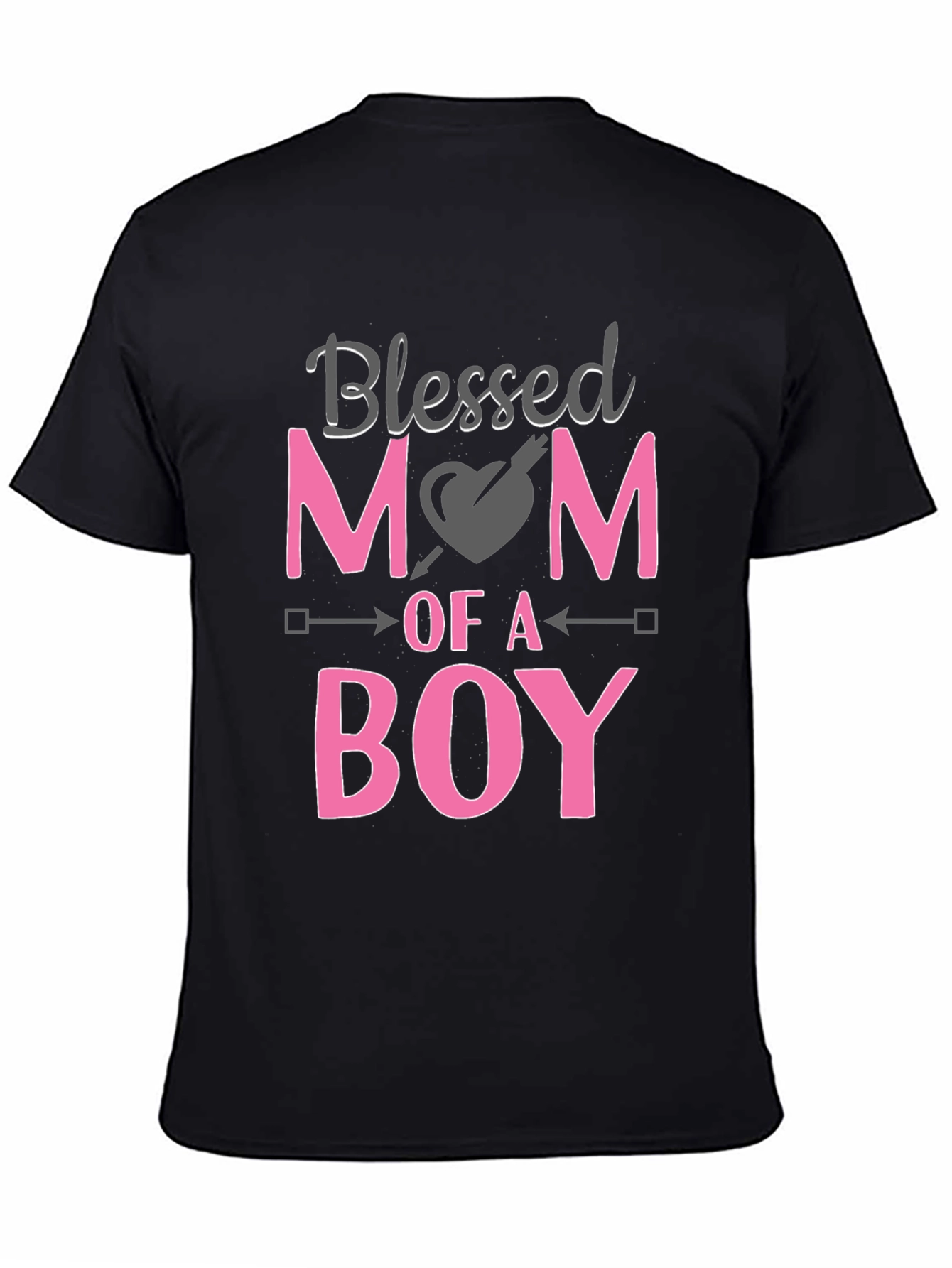 Blessed Mom of a Boy Black T-Shirt