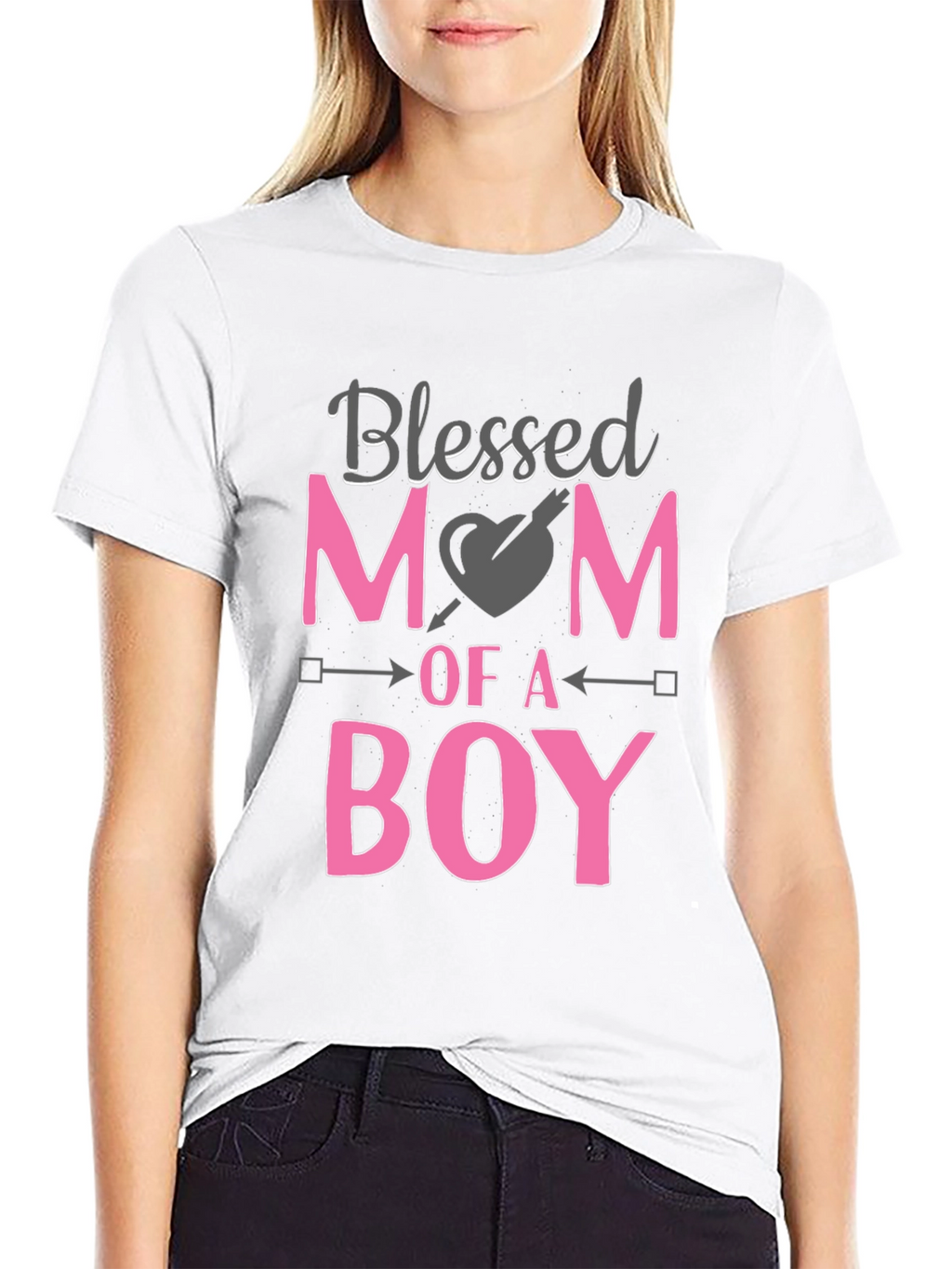 Blessed Mom of a Boy Black T-Shirt