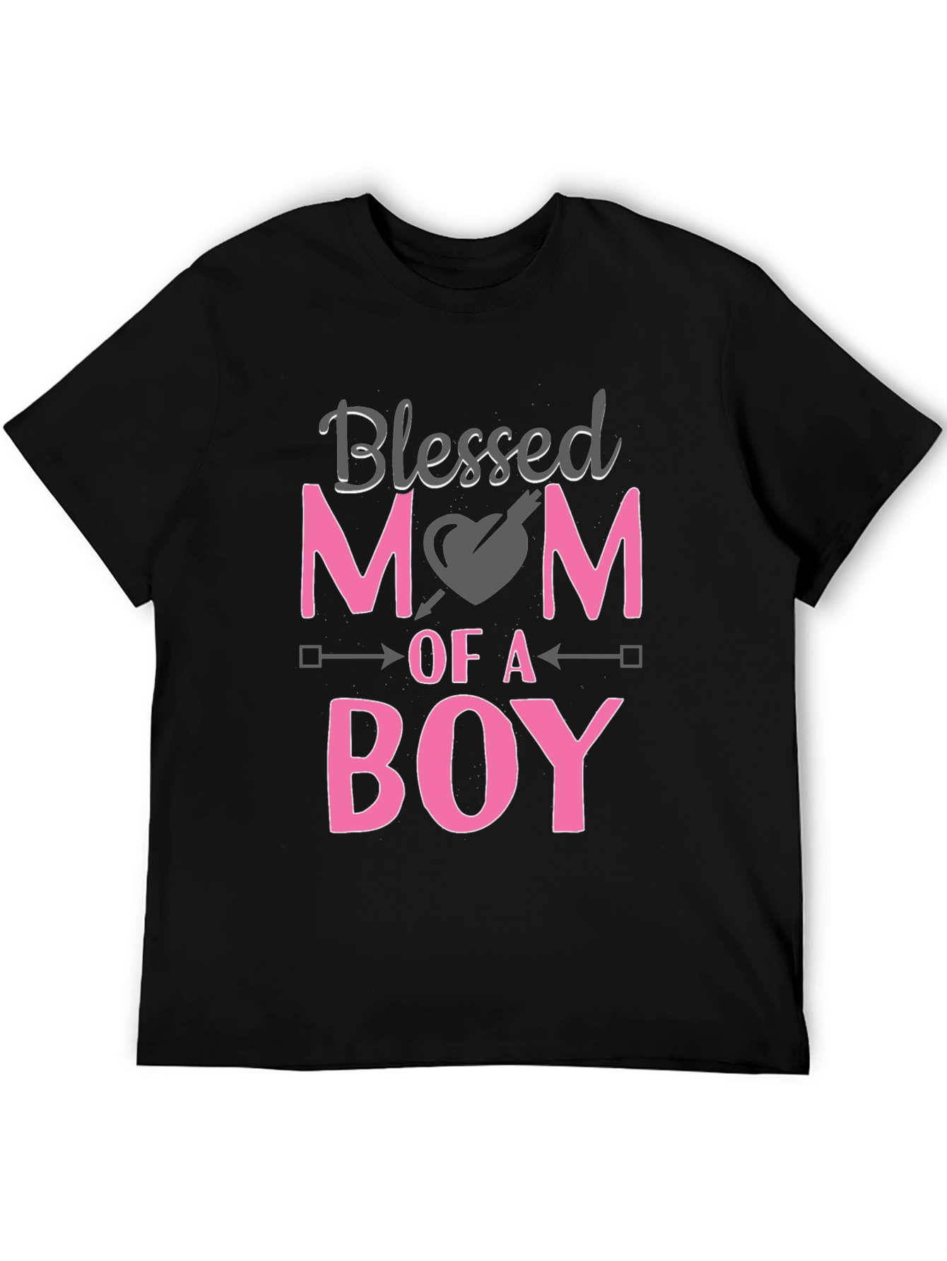 Blessed Mom of a Boy Black T-Shirt