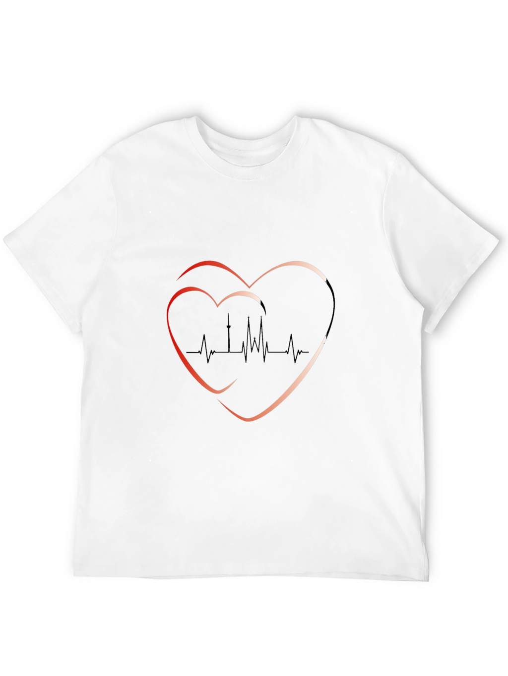 Heartbeat Graphic Tee - Trendy Black T-Shirt
