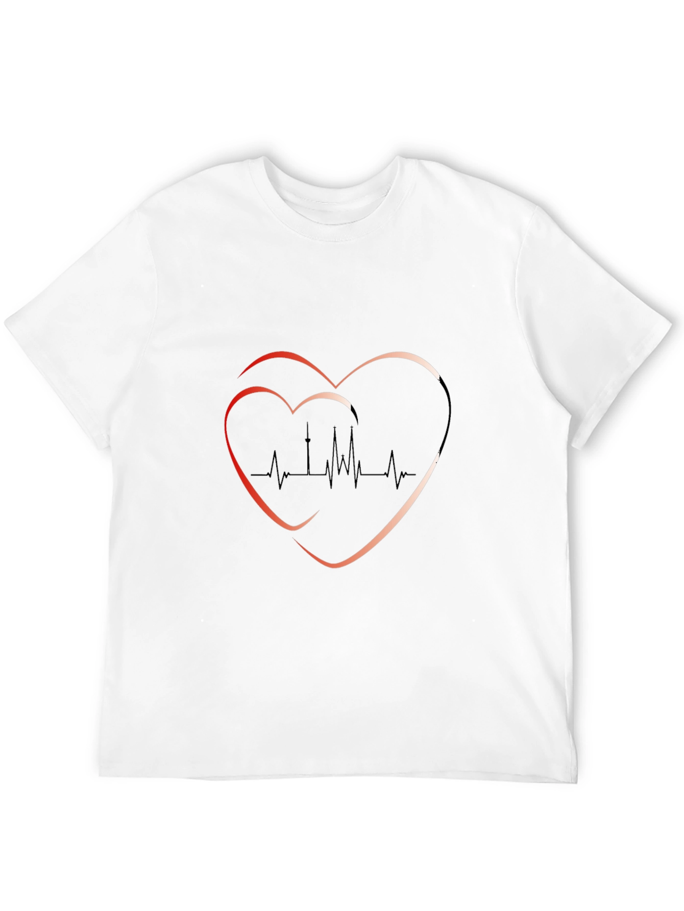 Heartbeat Graphic Tee - Trendy Black T-Shirt
