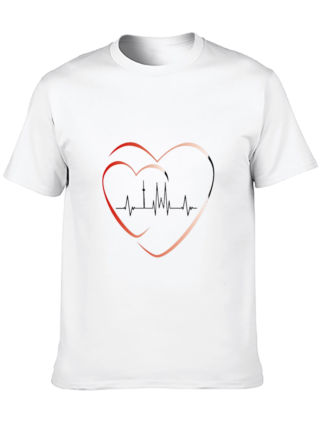 Heartbeat Graphic Tee - Trendy Black T-Shirt