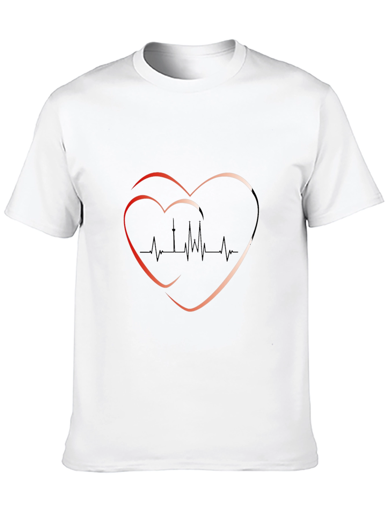 Heartbeat Graphic Tee - Trendy Black T-Shirt