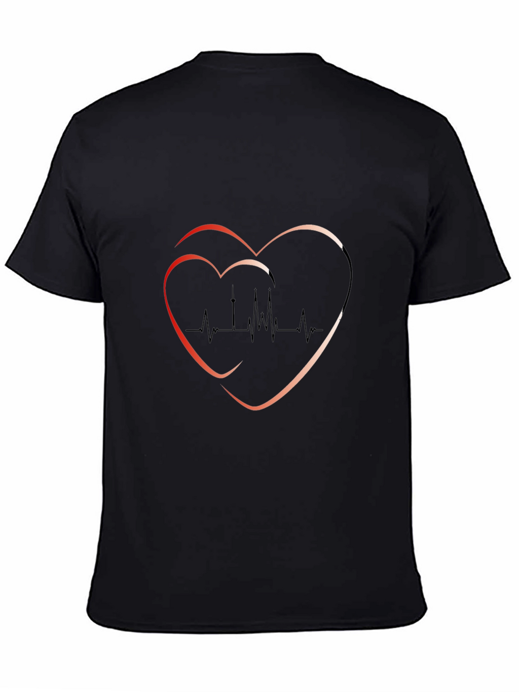 Heartbeat Graphic Tee - Trendy Black T-Shirt