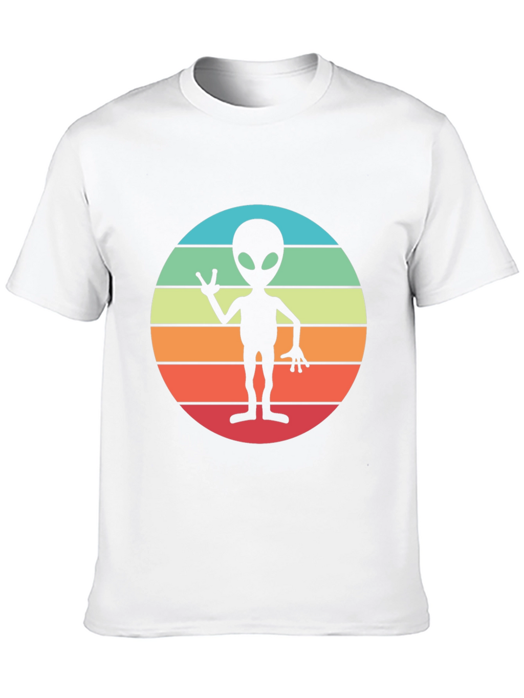 Retro Alien Sunset Graphic Tee - Black