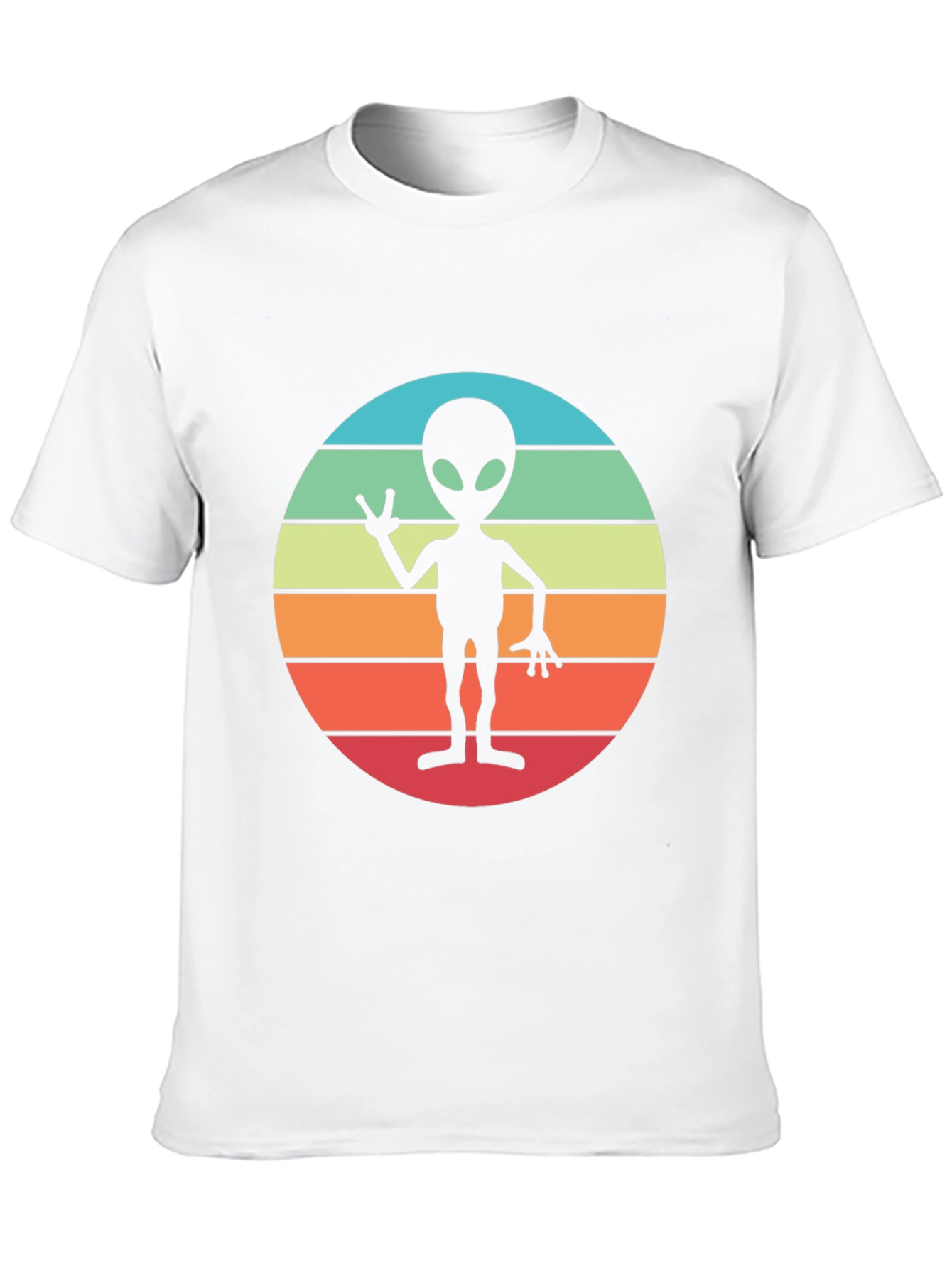 Retro Alien Sunset Graphic Tee - Black