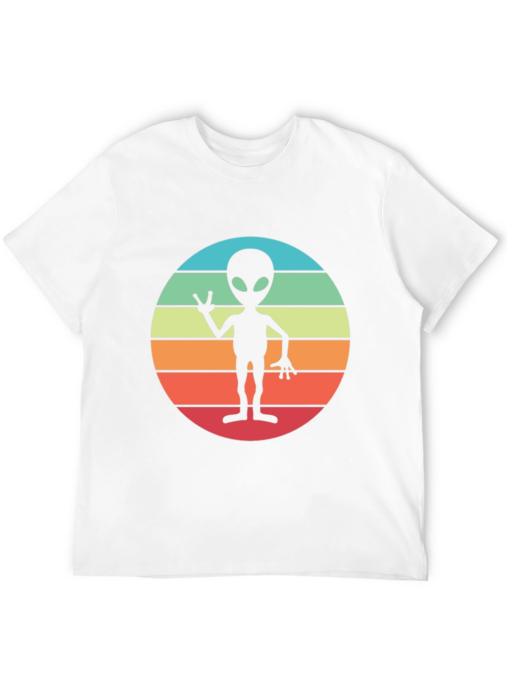 Retro Alien Sunset Graphic Tee - Black