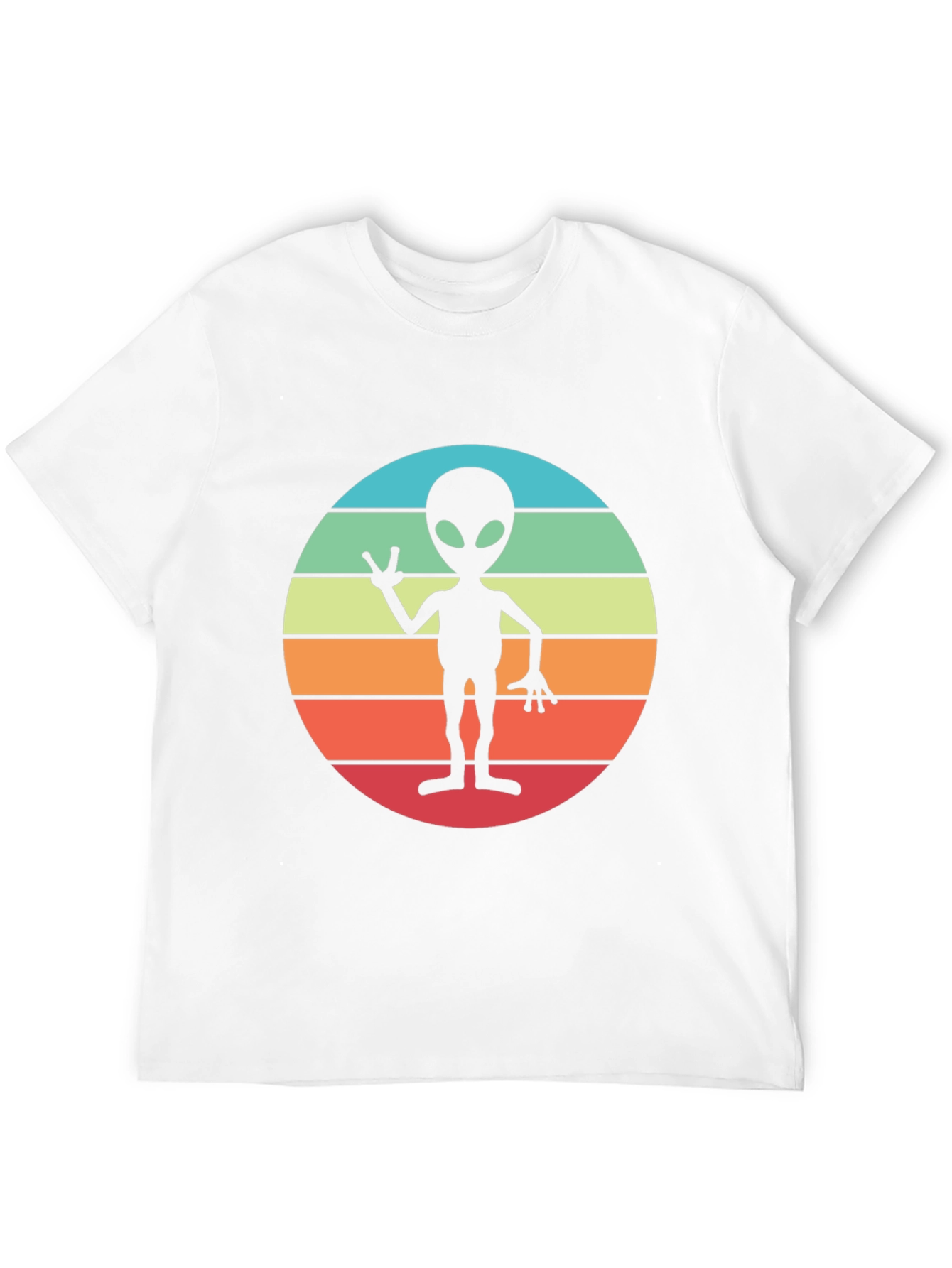 Retro Alien Sunset Graphic Tee - Black
