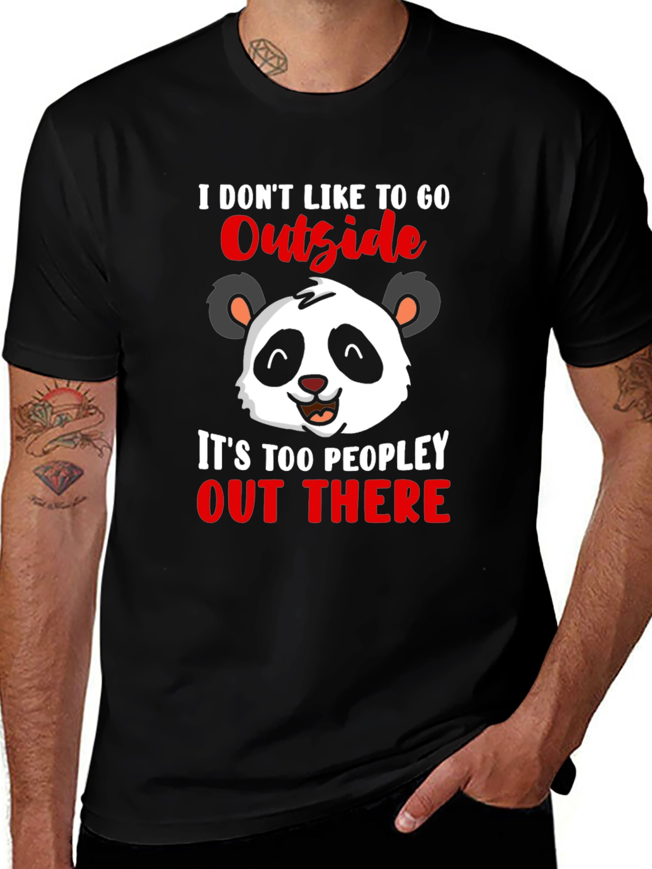 Introvert Panda Graphic T-Shirt