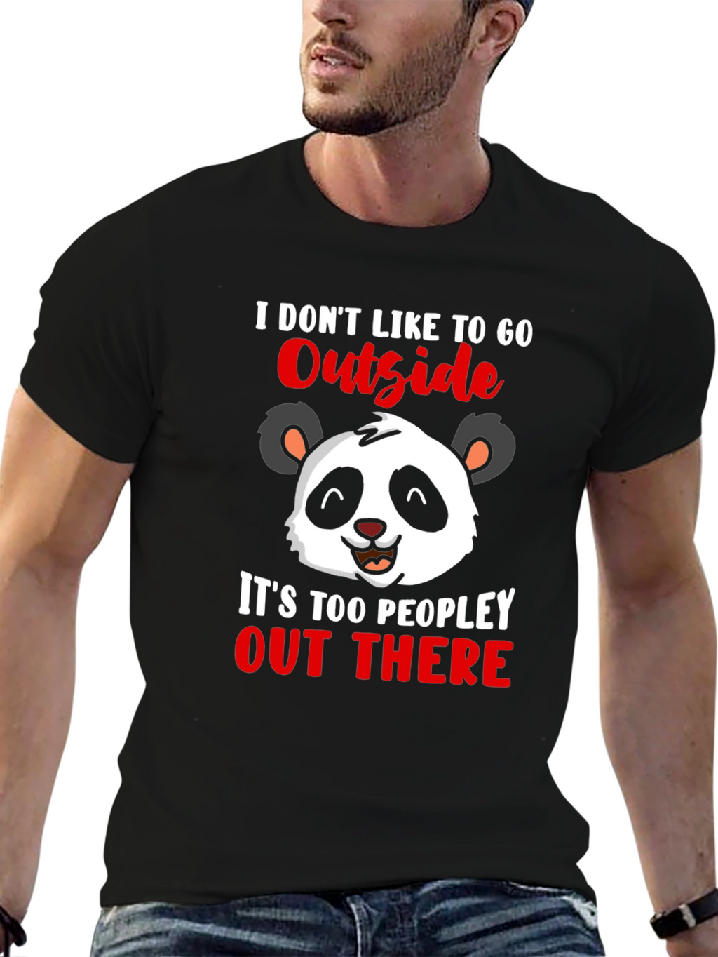 Introvert Panda Graphic T-Shirt