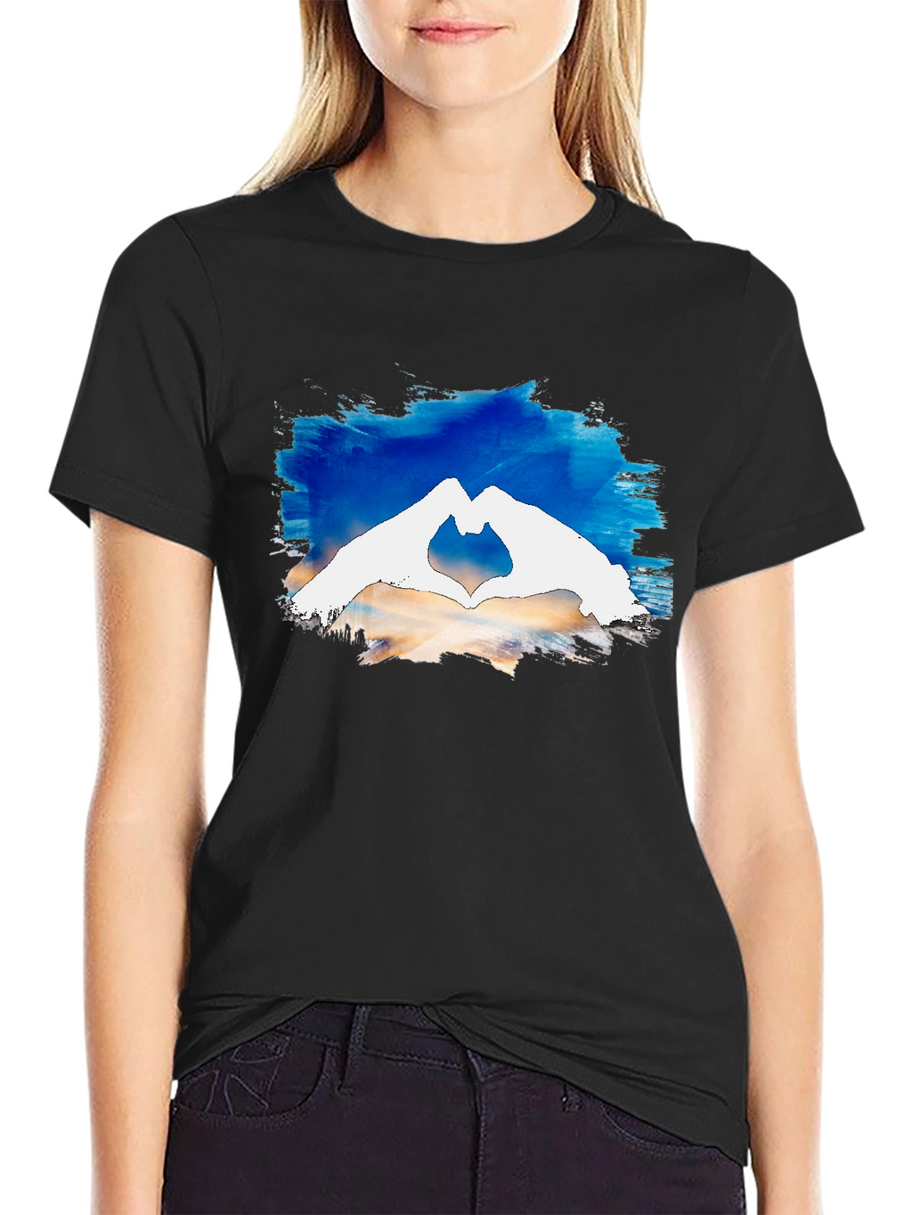 Heart Hands Graphic Tee - Black