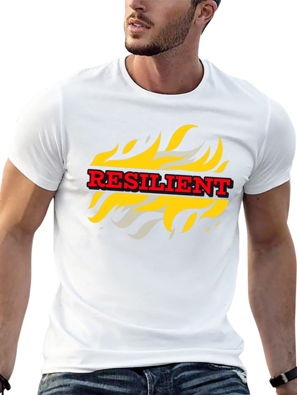 Resilient Flame Graphic Tee - Bold Statement T-Shirt