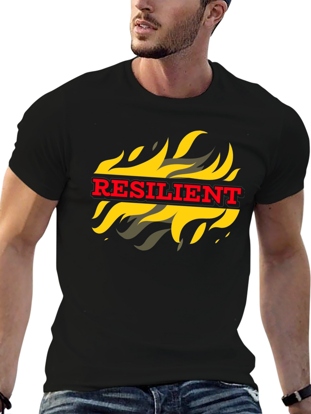 Resilient Flame Graphic Tee - Bold Statement T-Shirt
