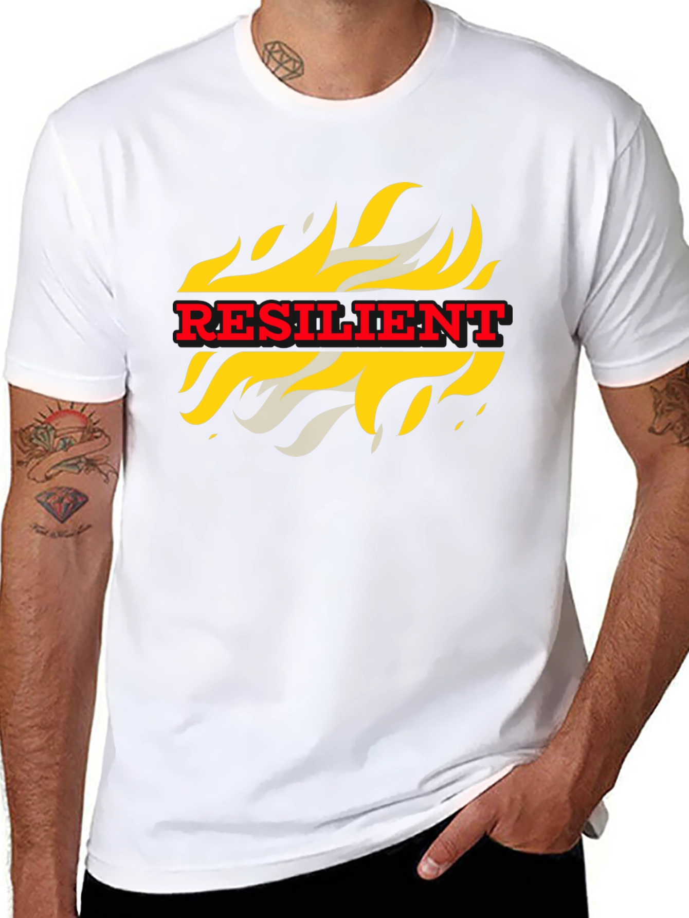 Resilient Flame Graphic Tee - Bold Statement T-Shirt