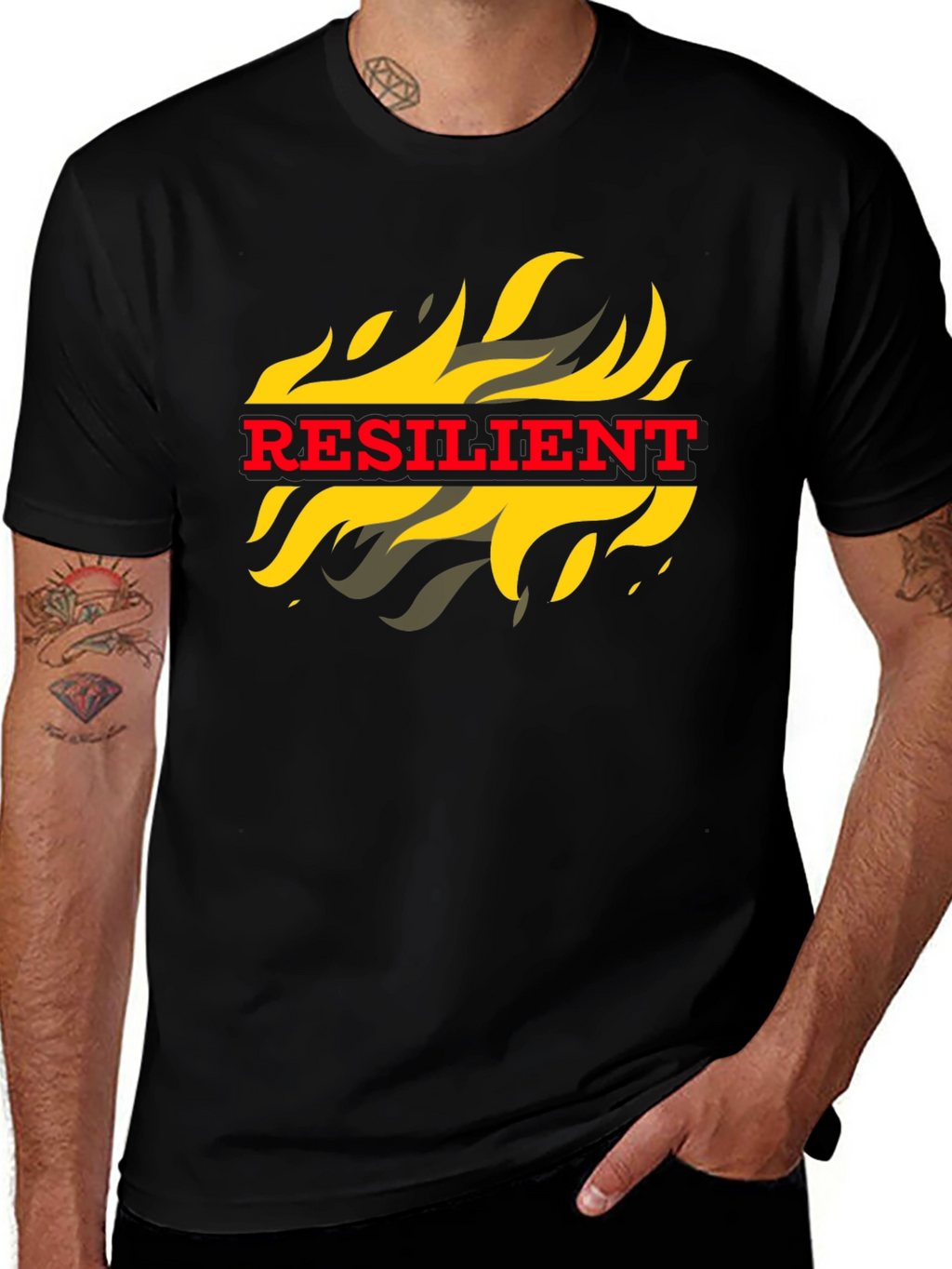 Resilient Flame Graphic Tee - Bold Statement T-Shirt