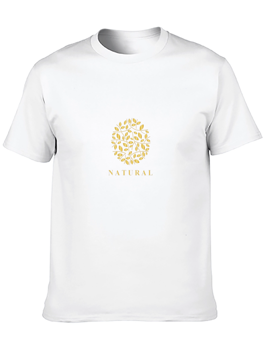 Natural Leaf Design Black T-Shirt