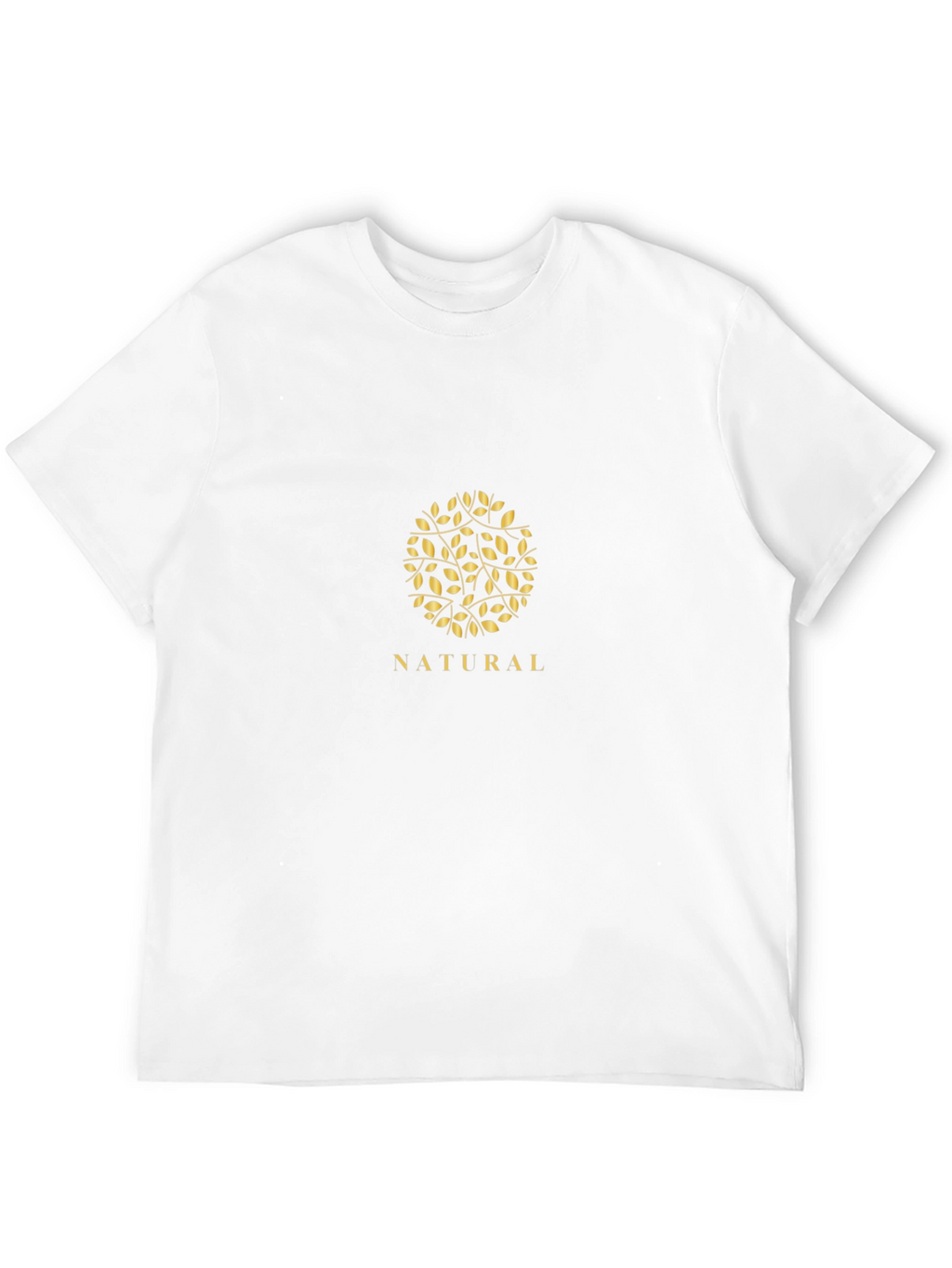 Natural Leaf Design Black T-Shirt