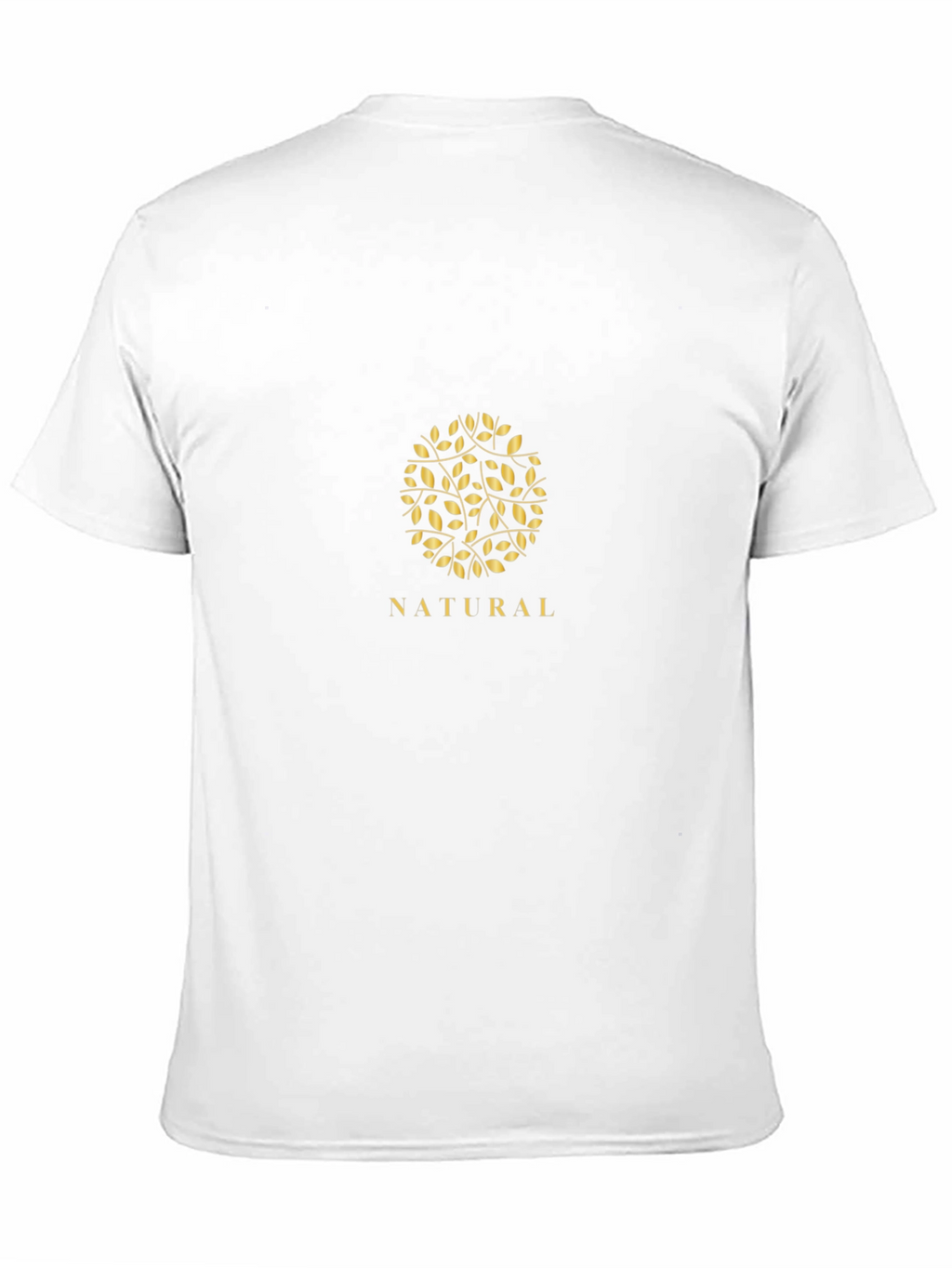 Natural Leaf Design Black T-Shirt