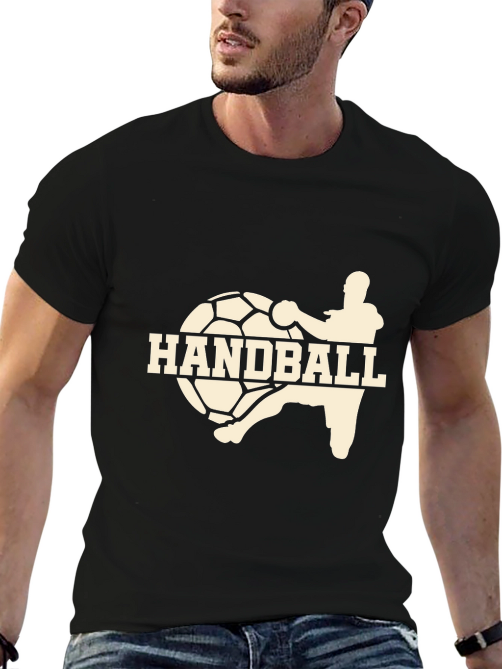 Handball Player Graphic Tee - Sporty Casual Style
