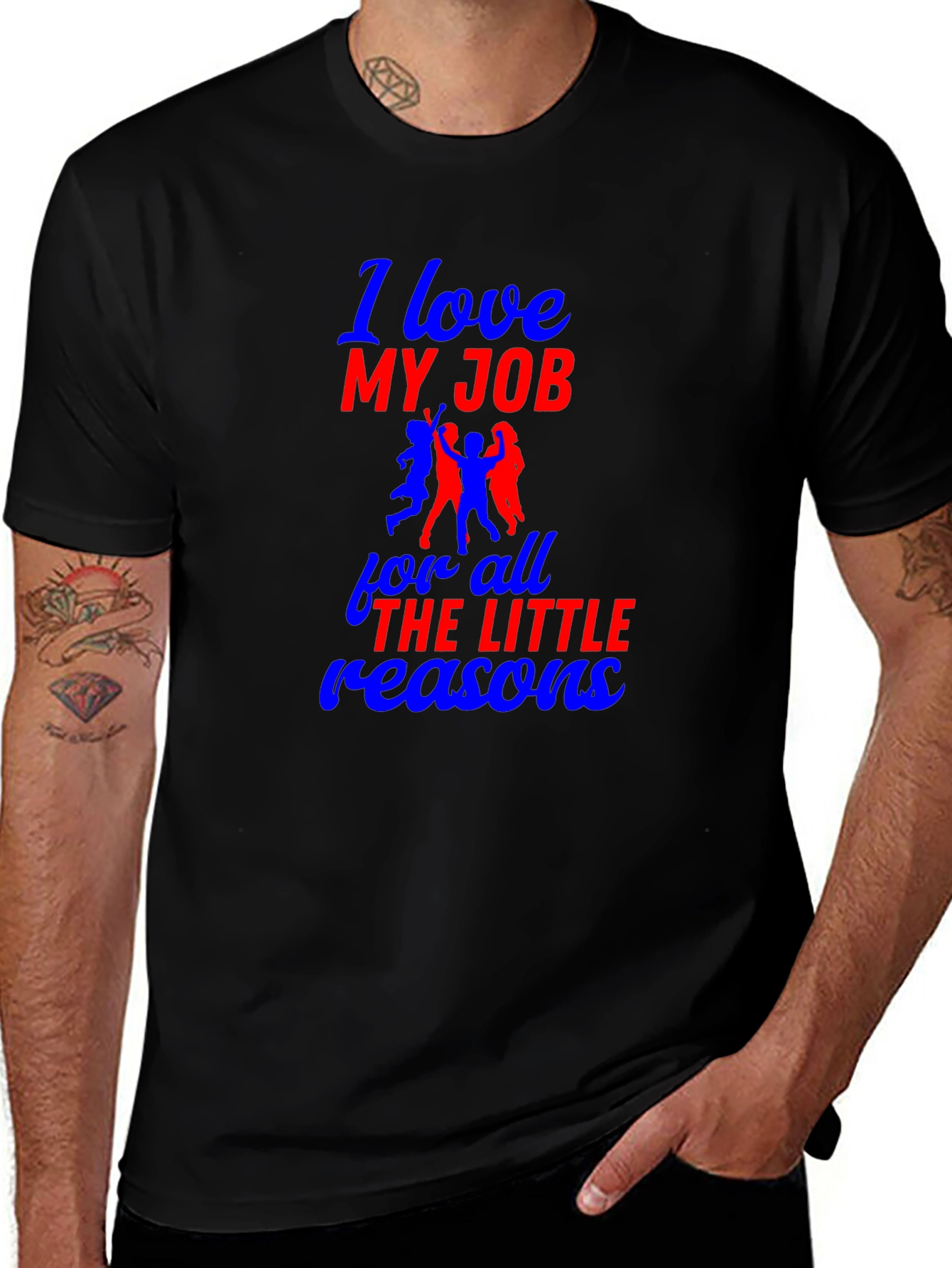 I Love My Job T-Shirt - Black Crew Neck Tee