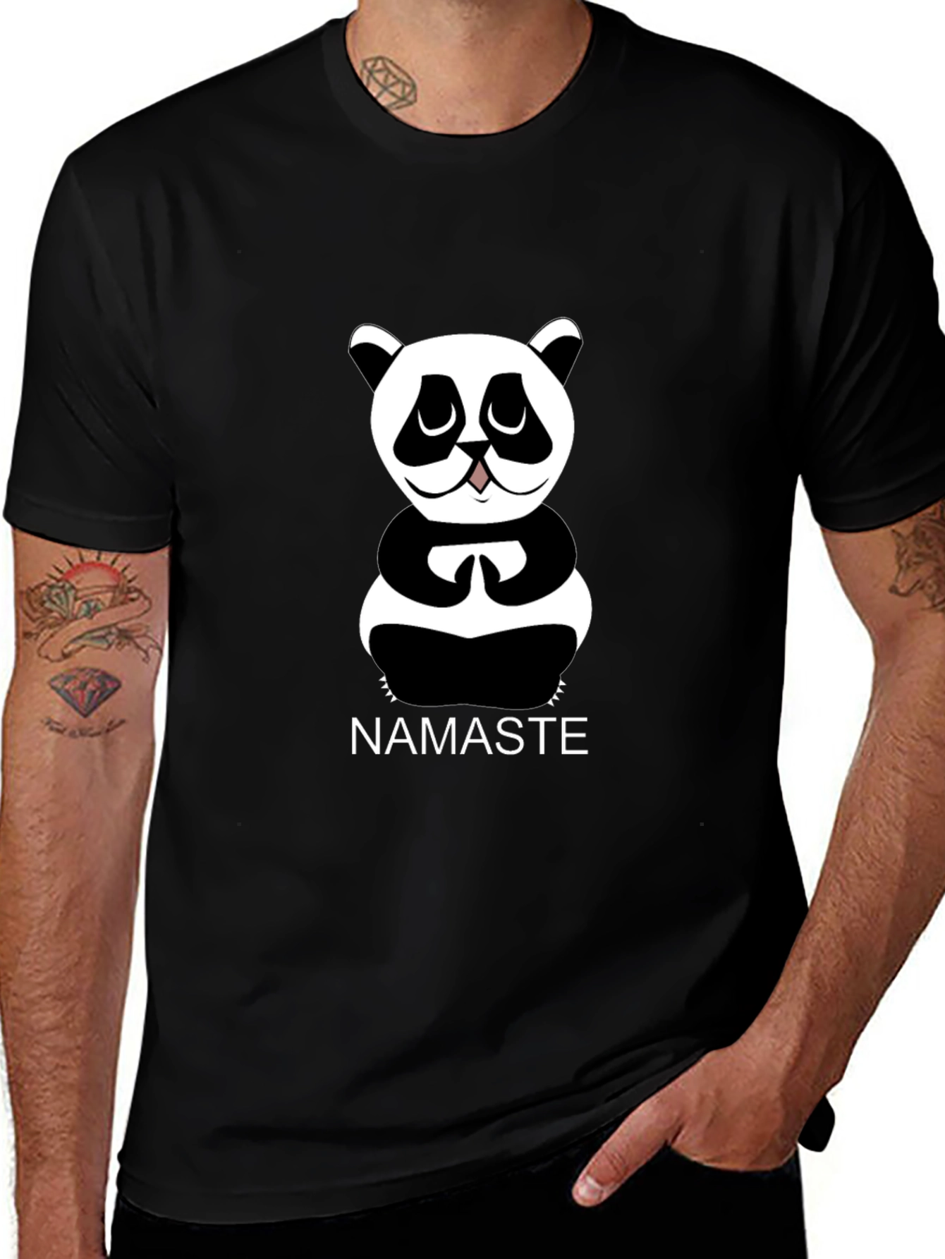 Namaste Panda Graphic Tee - Cute Meditating Animal Shirt