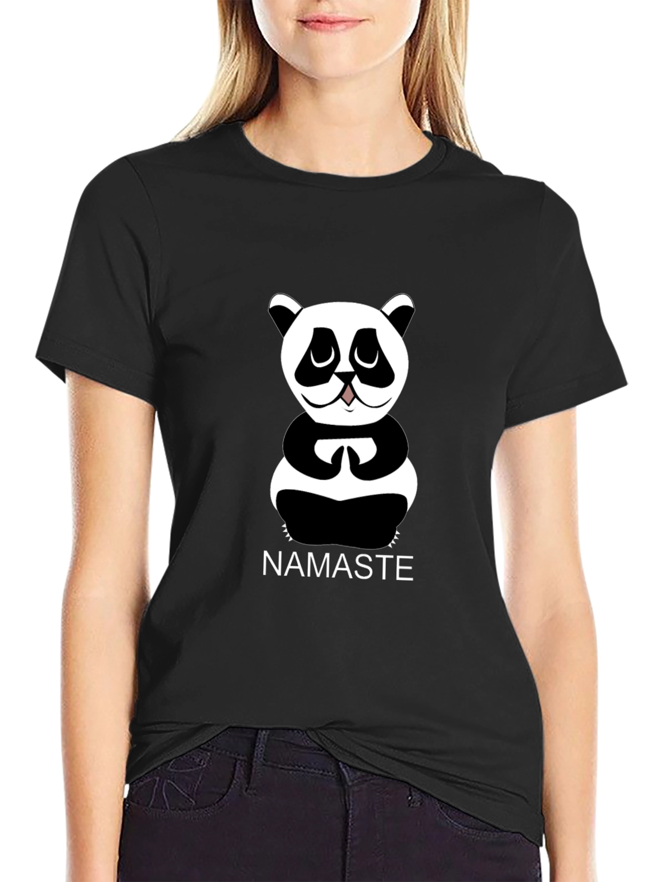 Namaste Panda Graphic Tee - Cute Meditating Animal Shirt