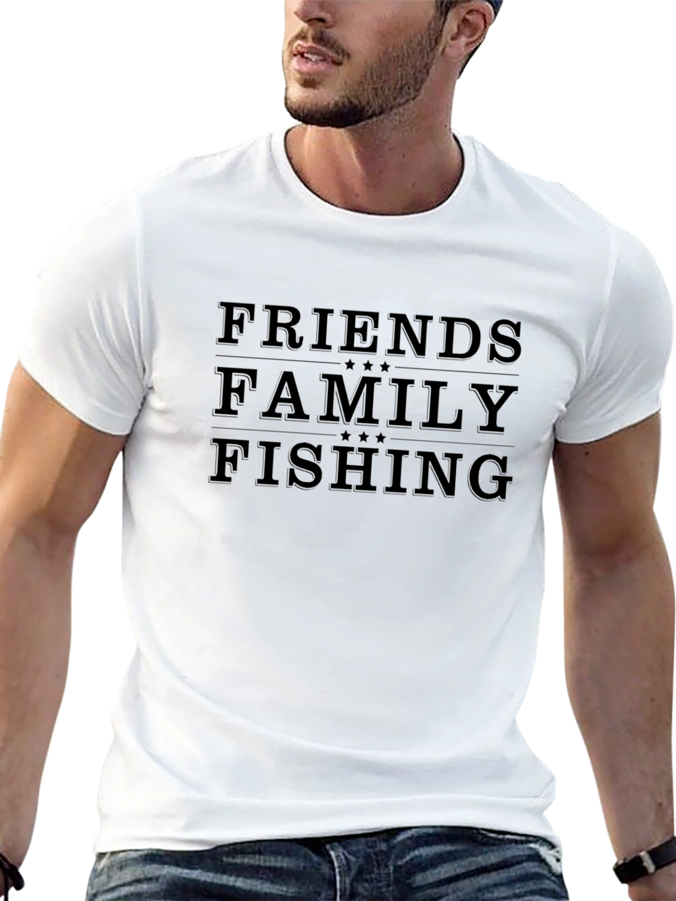 Friends Family Fishing Black Graphic Tee