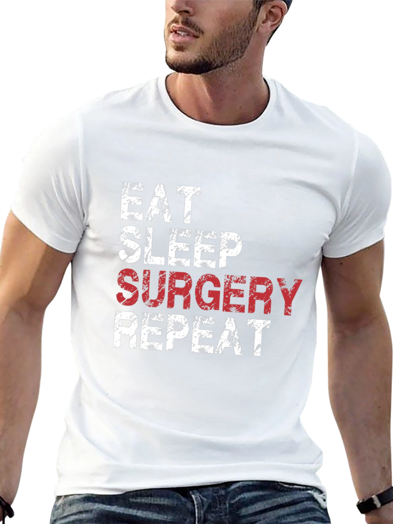 Eat Sleep Surgery Repeat Black T-Shirt