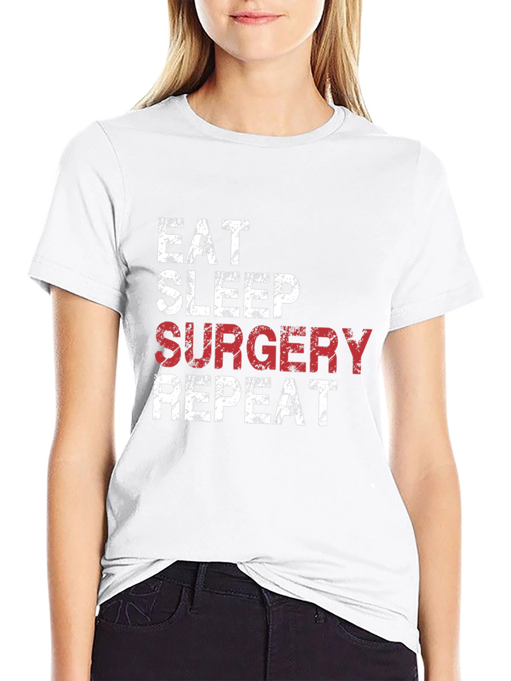Eat Sleep Surgery Repeat Black T-Shirt