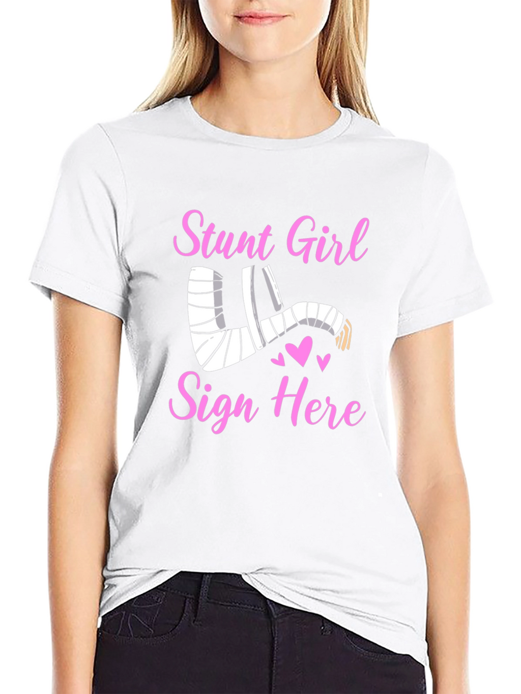 Stunt Girl Injured Arm Cast T-Shirt