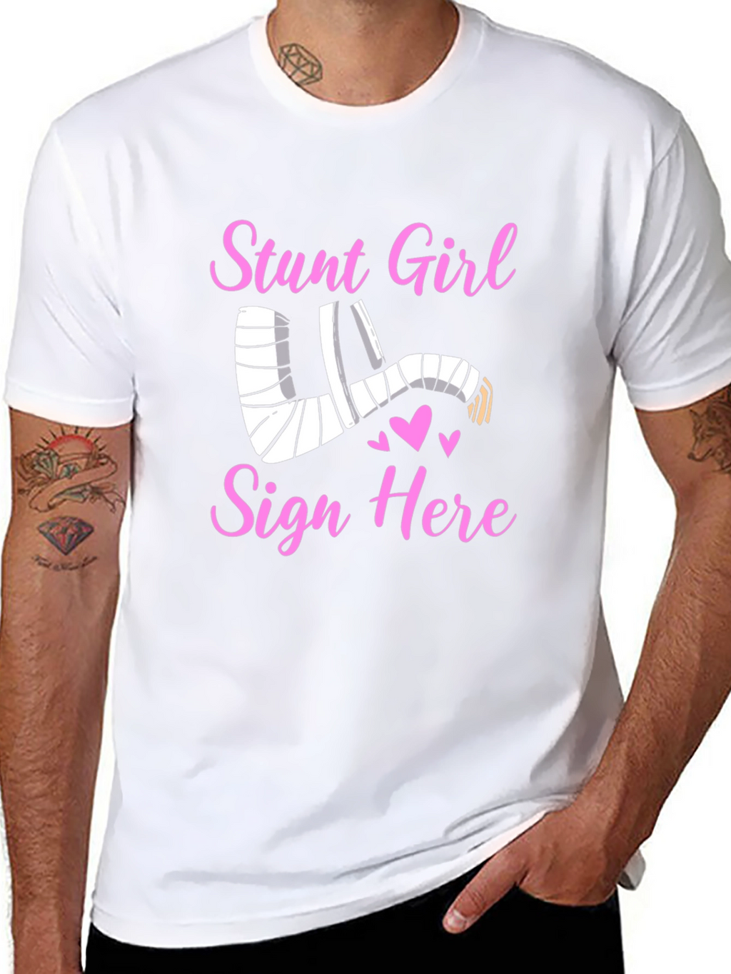 Stunt Girl Injured Arm Cast T-Shirt