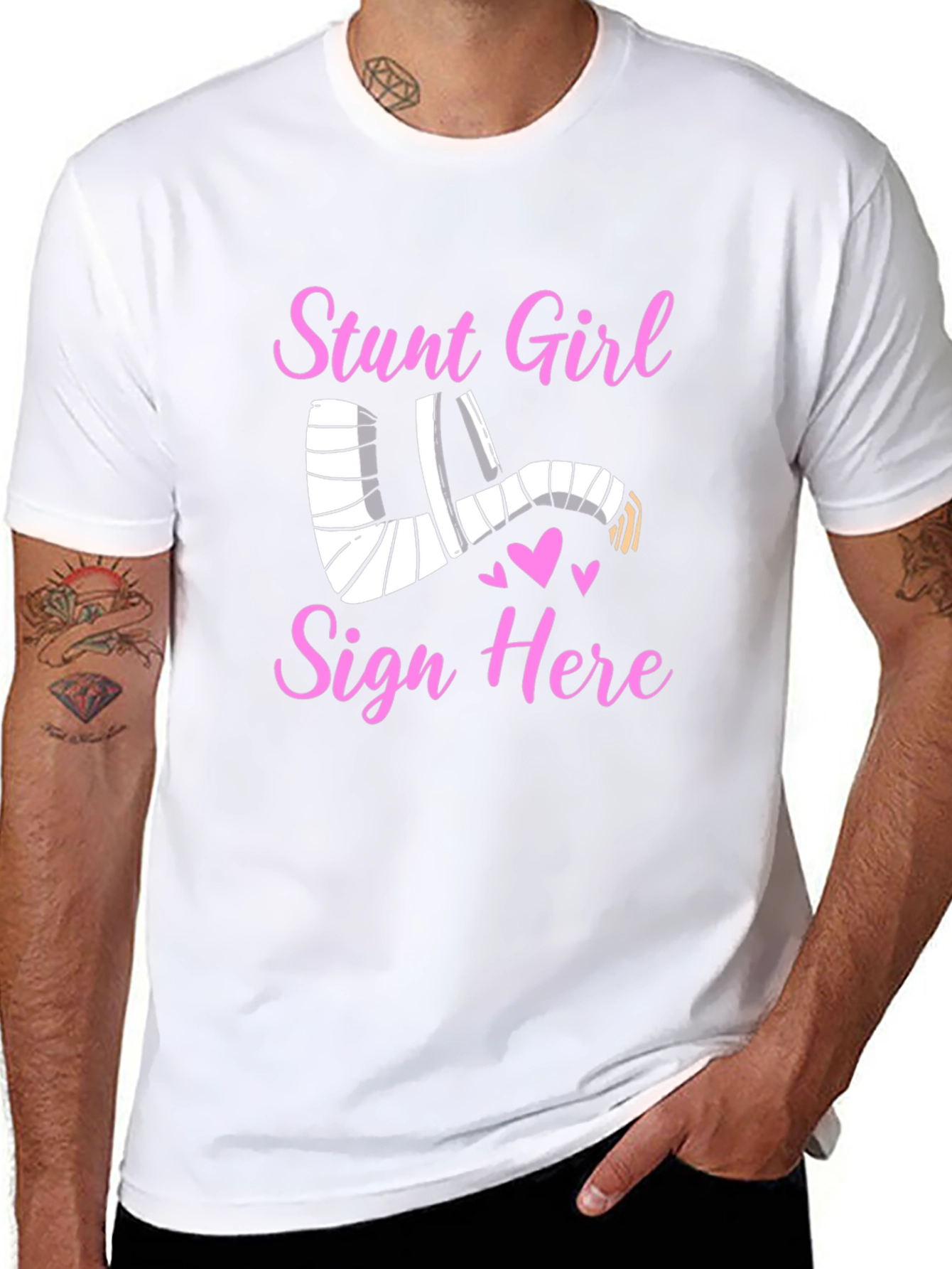 Stunt Girl Injured Arm Cast T-Shirt