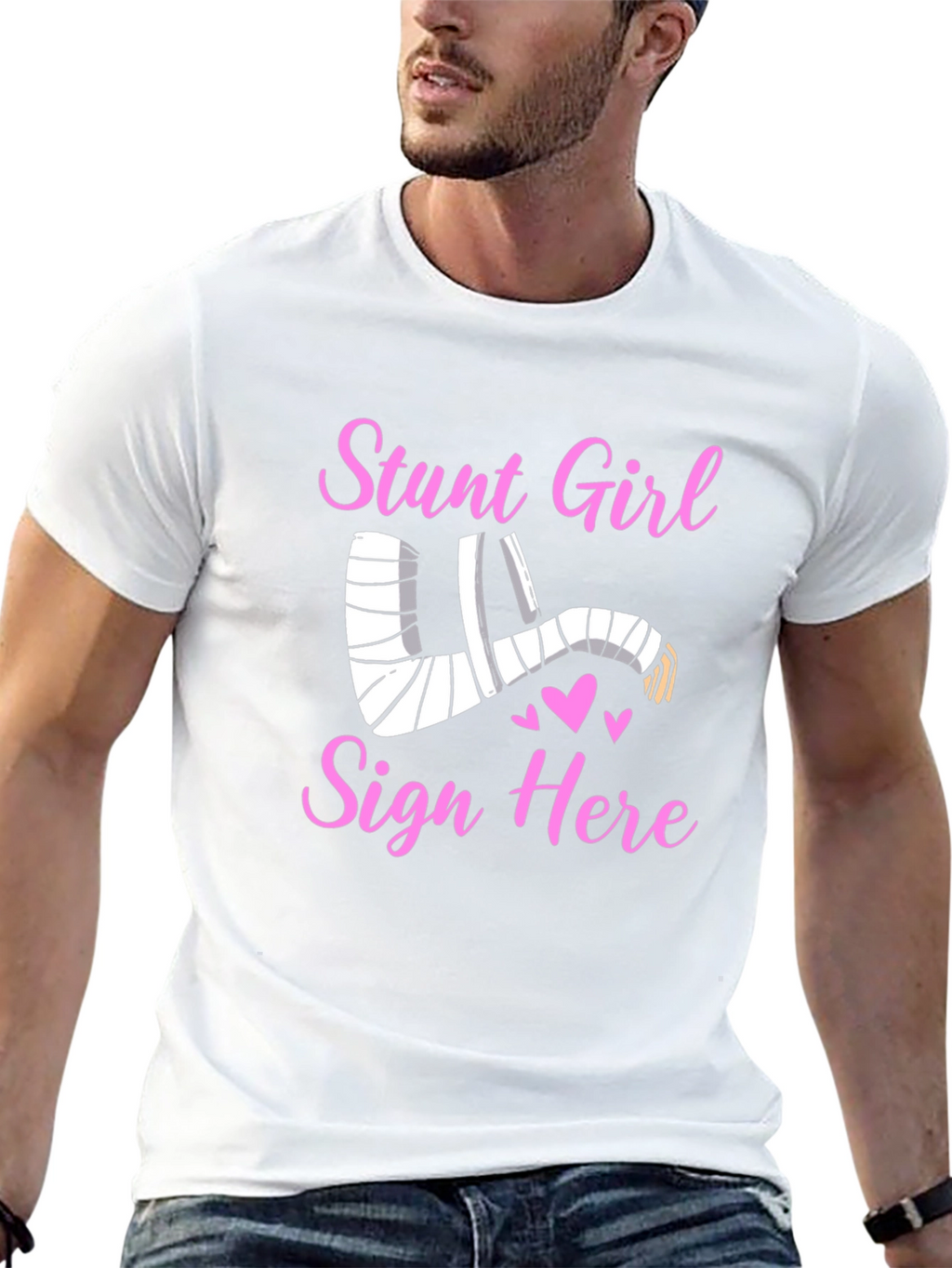 Stunt Girl Injured Arm Cast T-Shirt