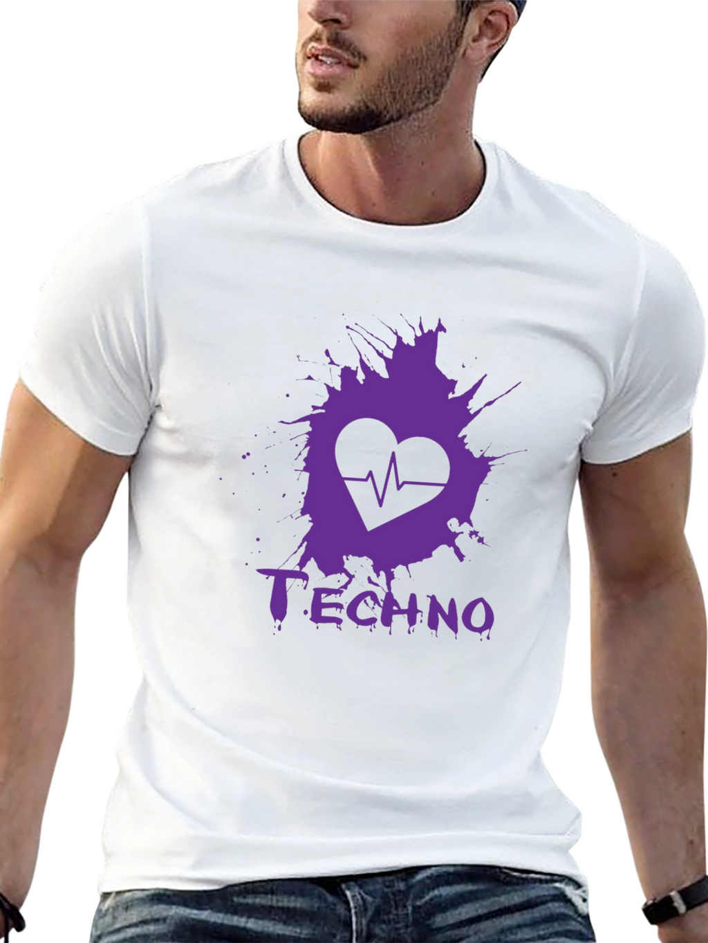 Techno Heartbeat Graphic T-Shirt
